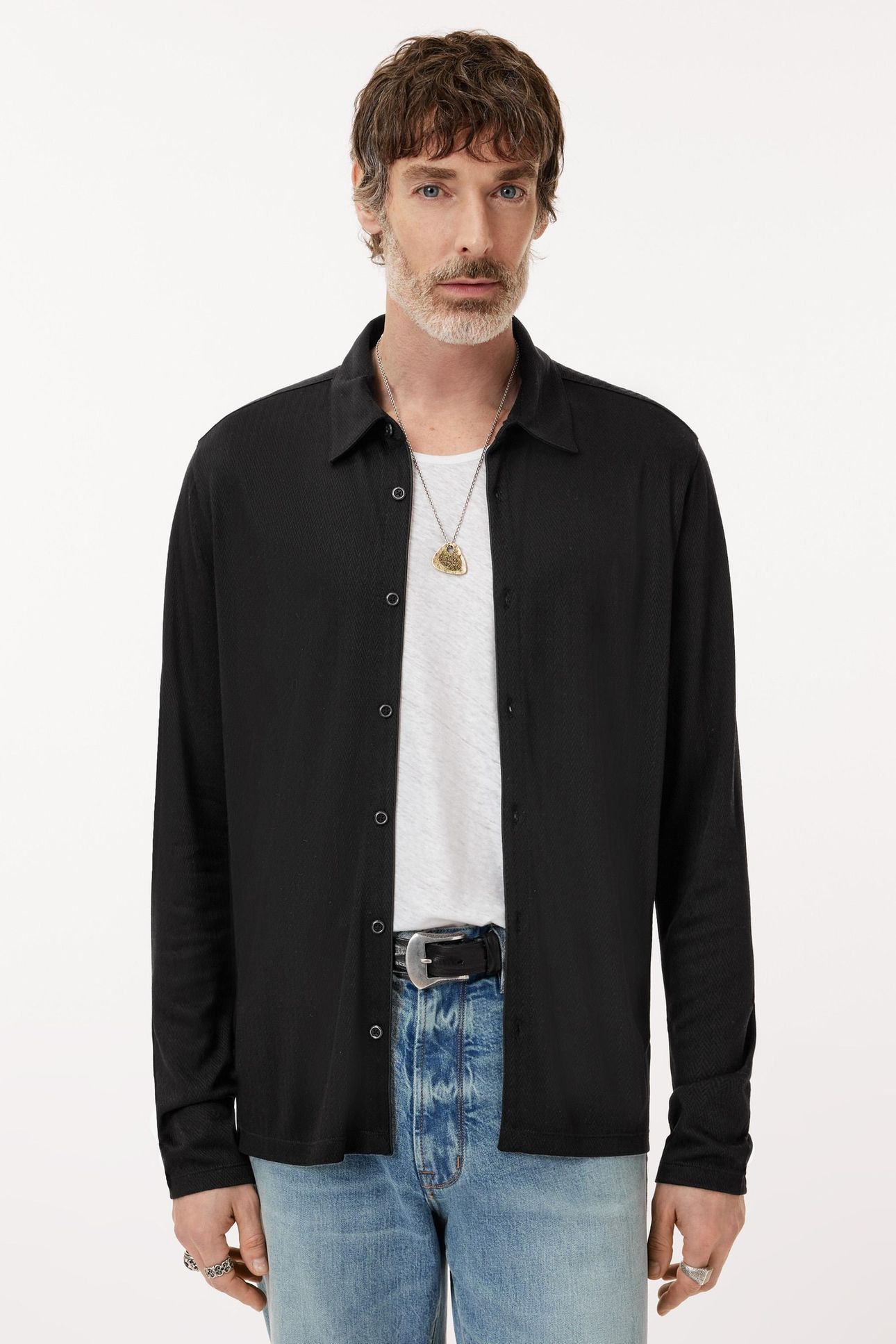 CASERTA REGULAR FIT LS COLLAR SHIRT WITH BLACK 1
