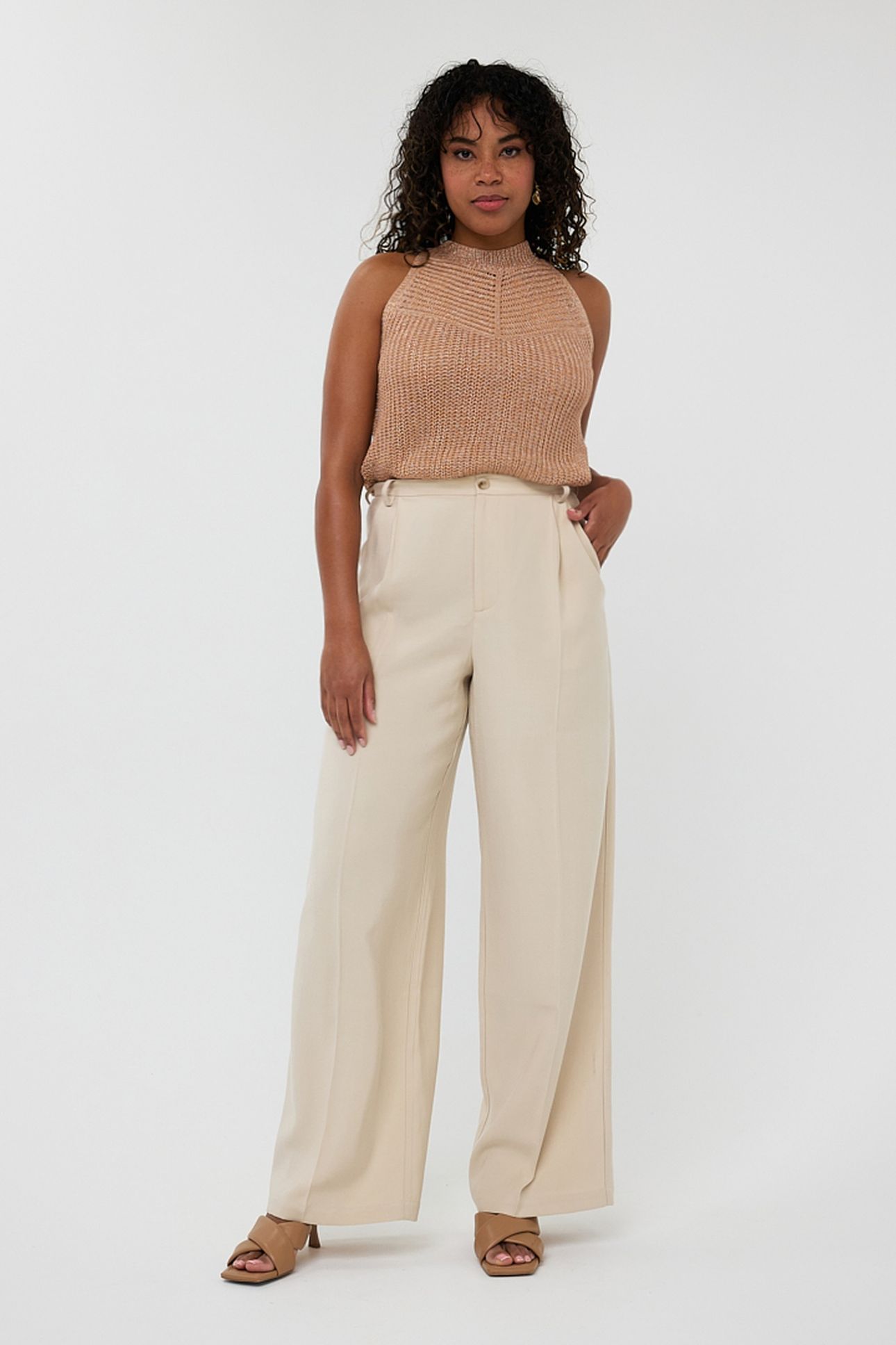 TOP KNITTED DOUBLE V LUREX PRALINE 1
