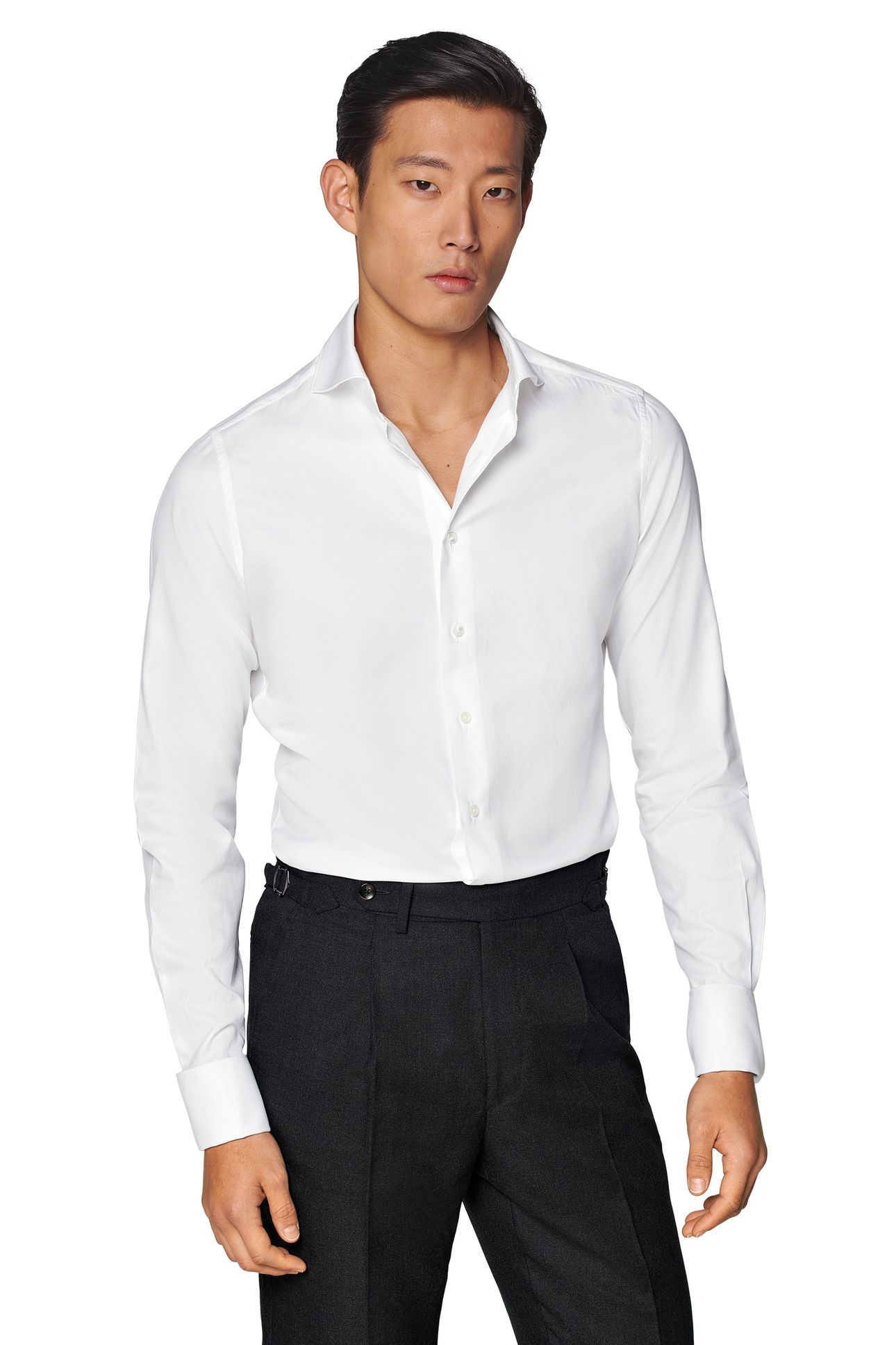 SF CUTAWAY DOUBLE CUFF FORMAL SHIRTS WHITE 3