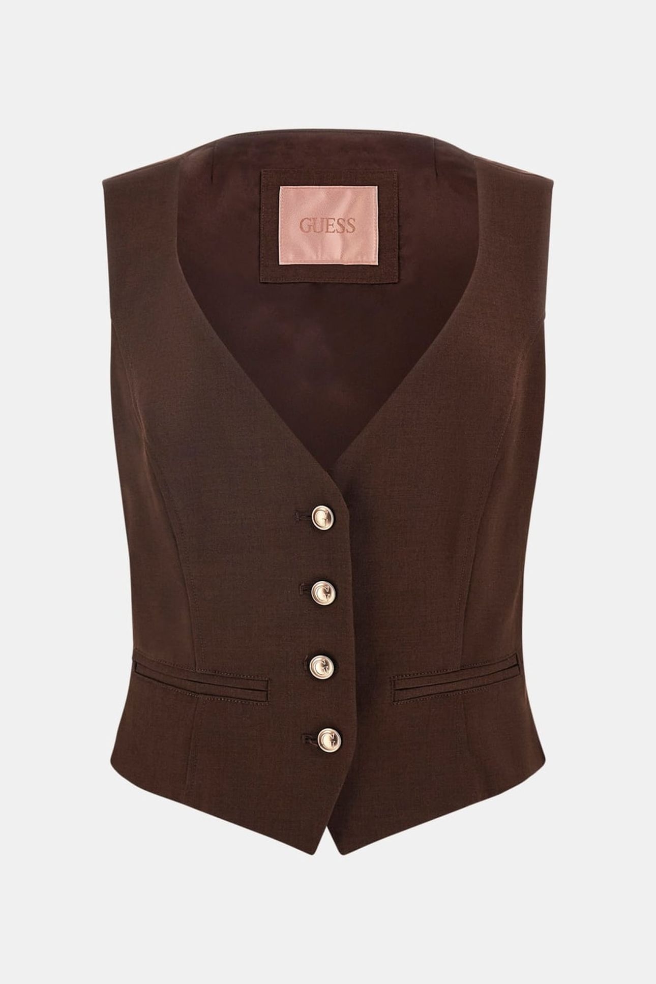 GUESS ECO MATEA SUIT VEST REGAL BROWN MULTI 4
