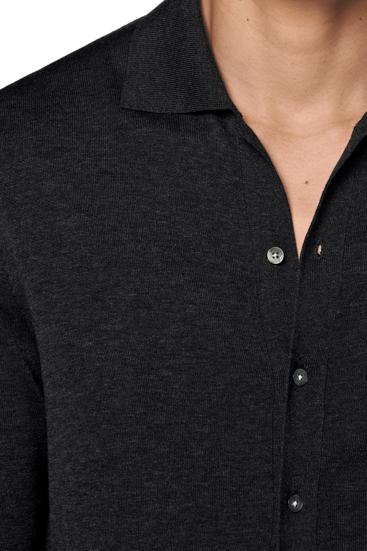 LS POLO CARDIGAN POLO DARK GREY 8