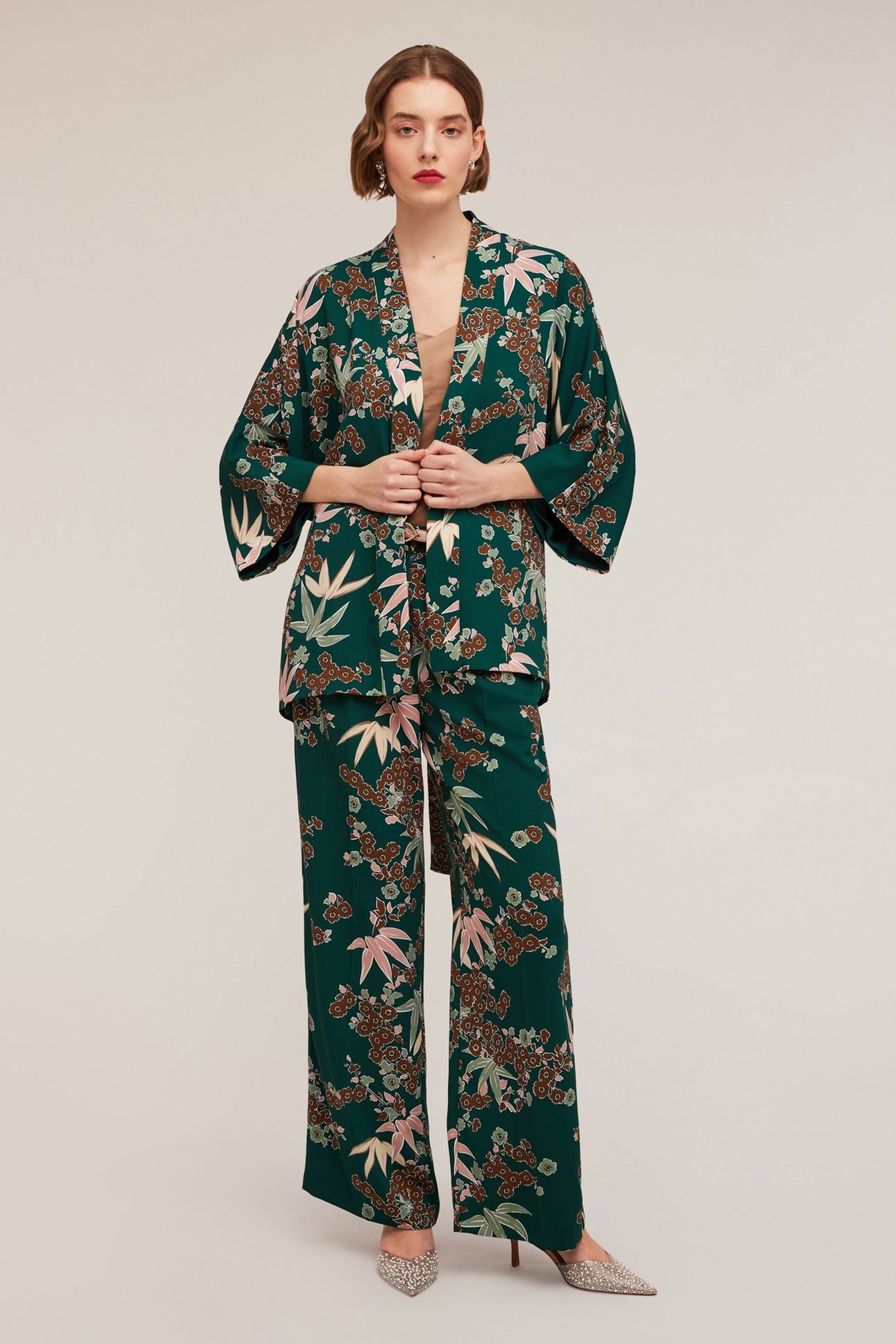 DECÒ PATTERNED KIMONO GREEN 3