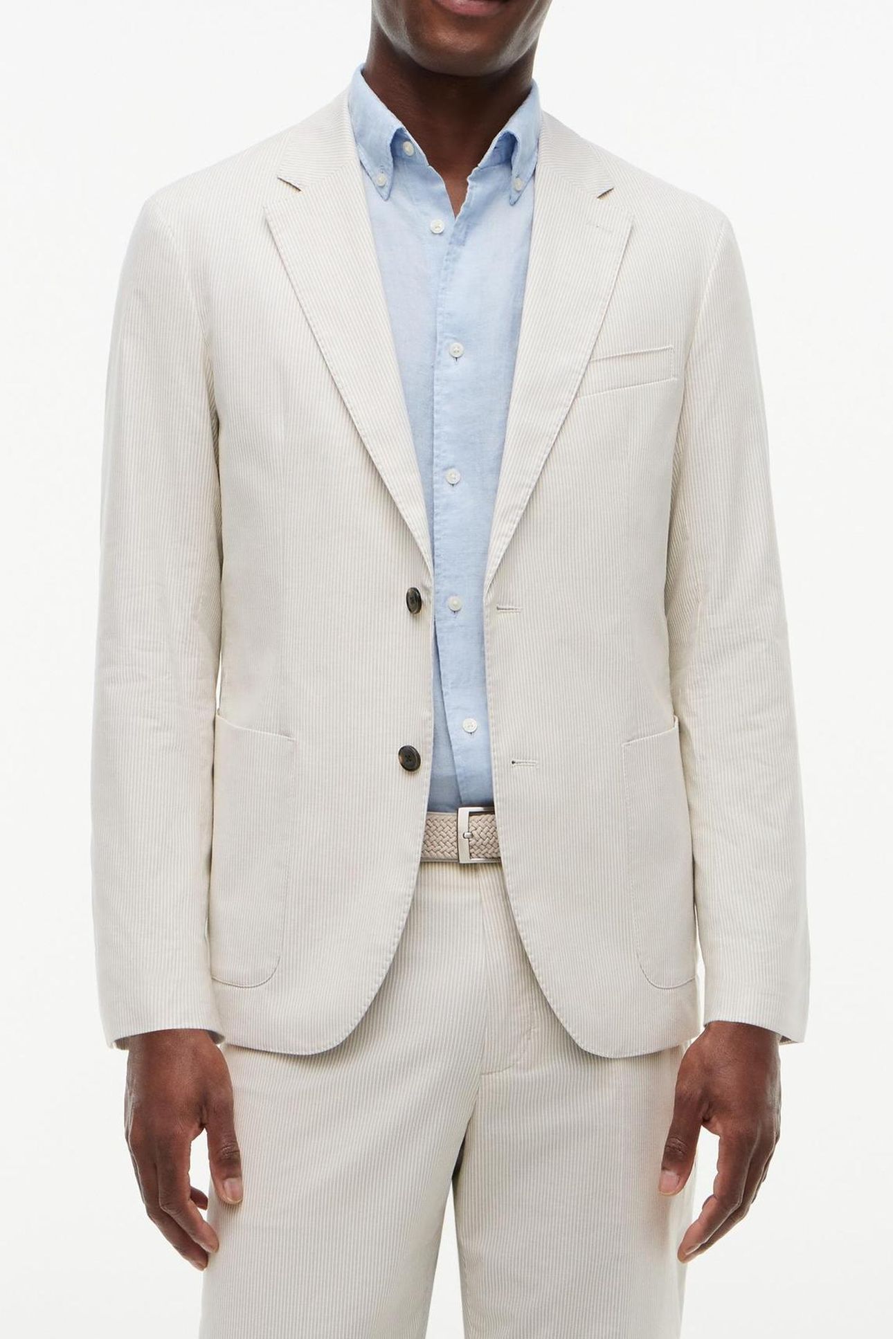 DC DOBBY TEXTURE BLAZER SANDALWOOD 1
