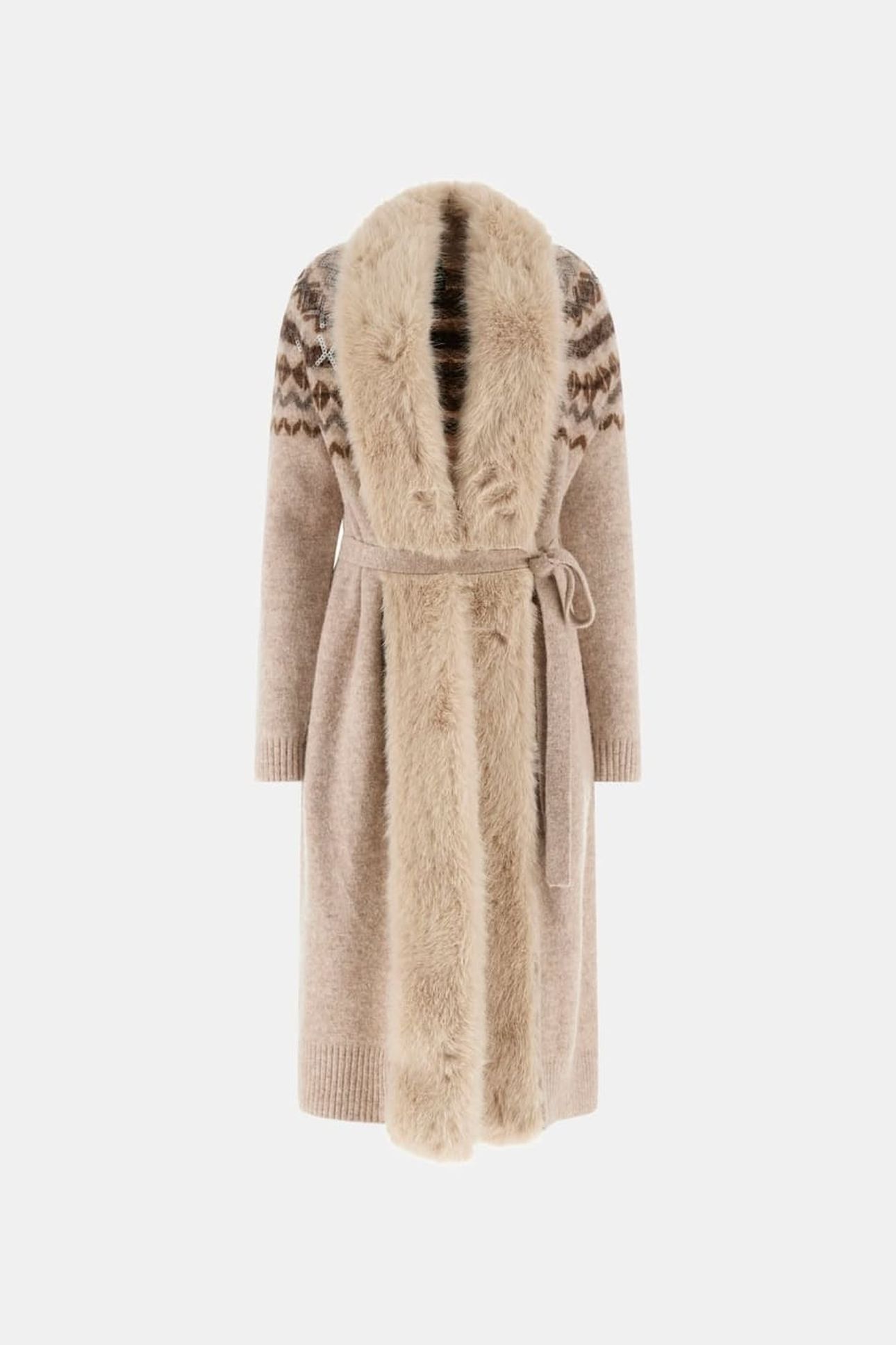 AKILAH LONG CARDI WI VELVET TAUPE HEATHER 7