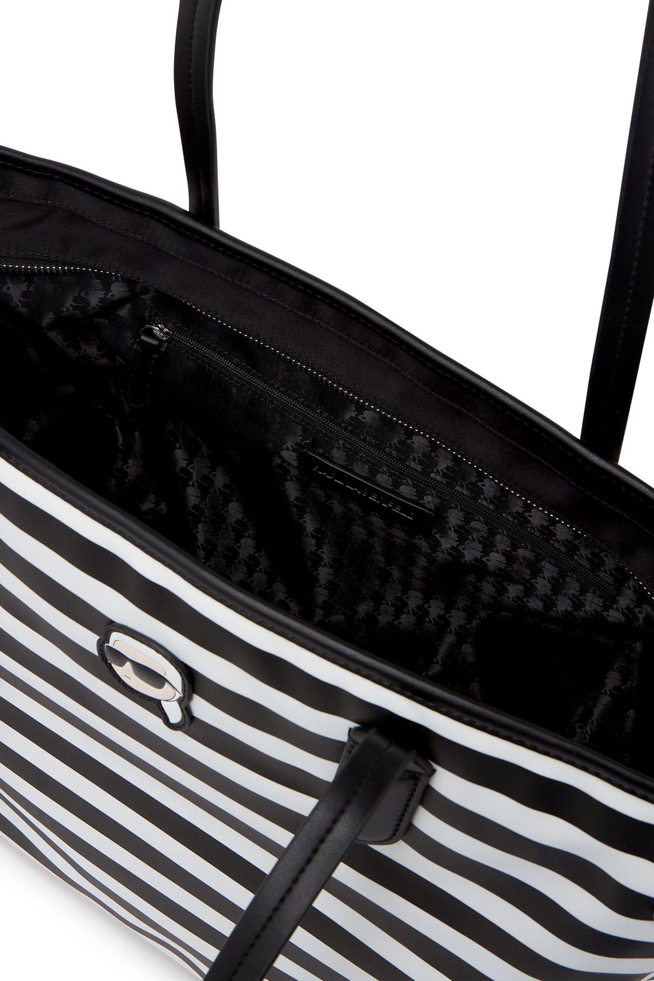 IKON NYLON TOTE SMALL STRIPE BLACK-WHITE 4
