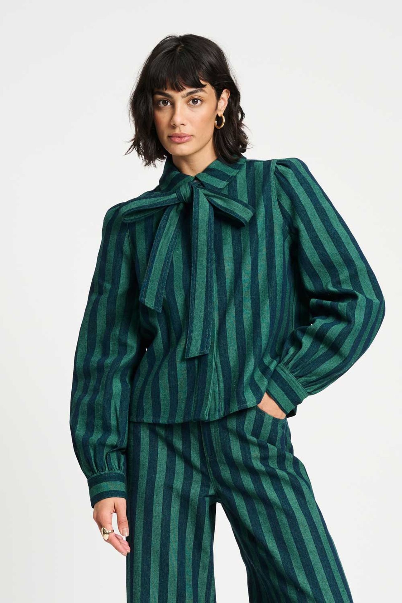 BLOUSE - DENIM STRIPED 1