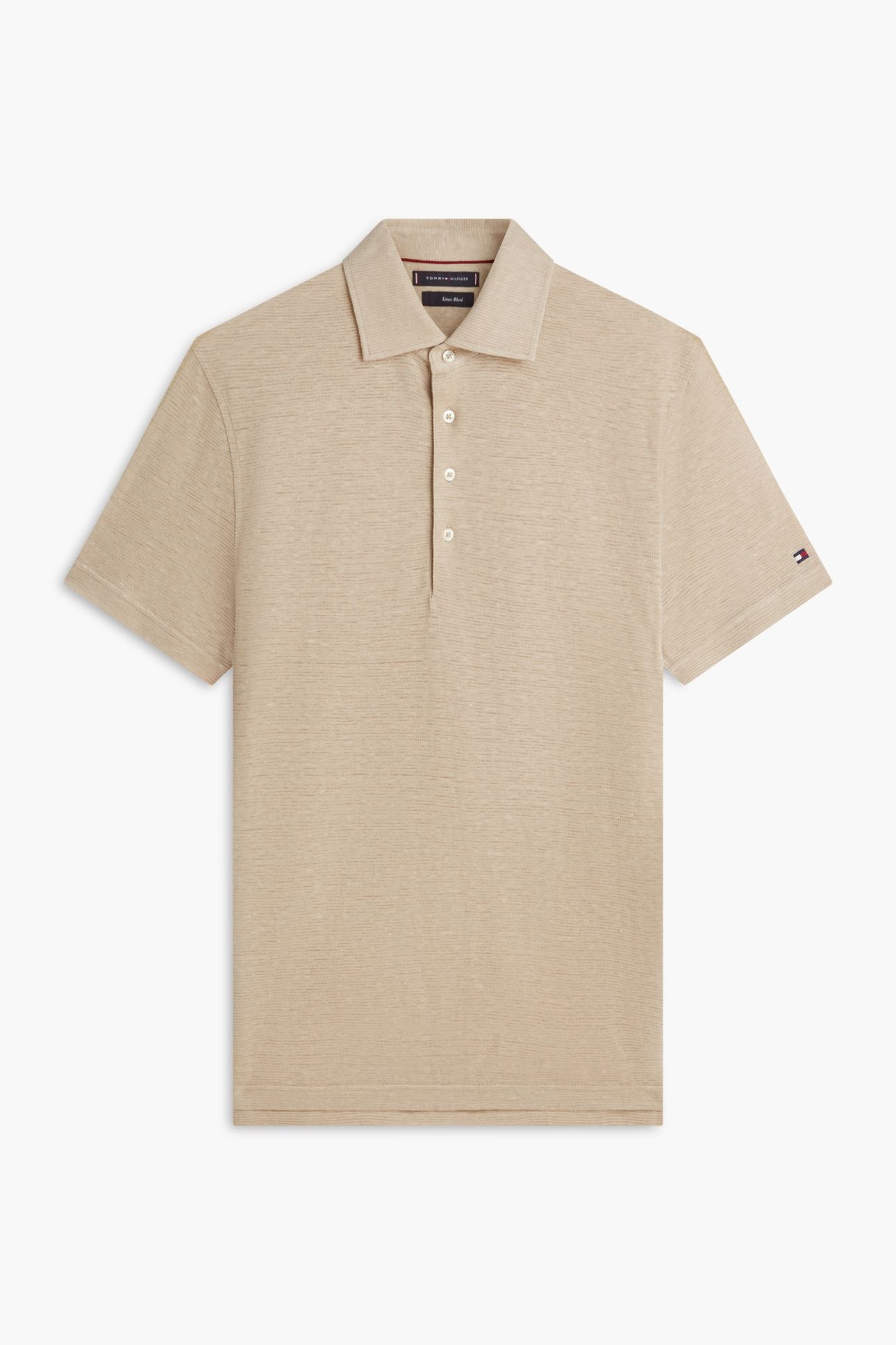 DC SPREAD COLLAR LINEN POLO SANDALWOOD 4