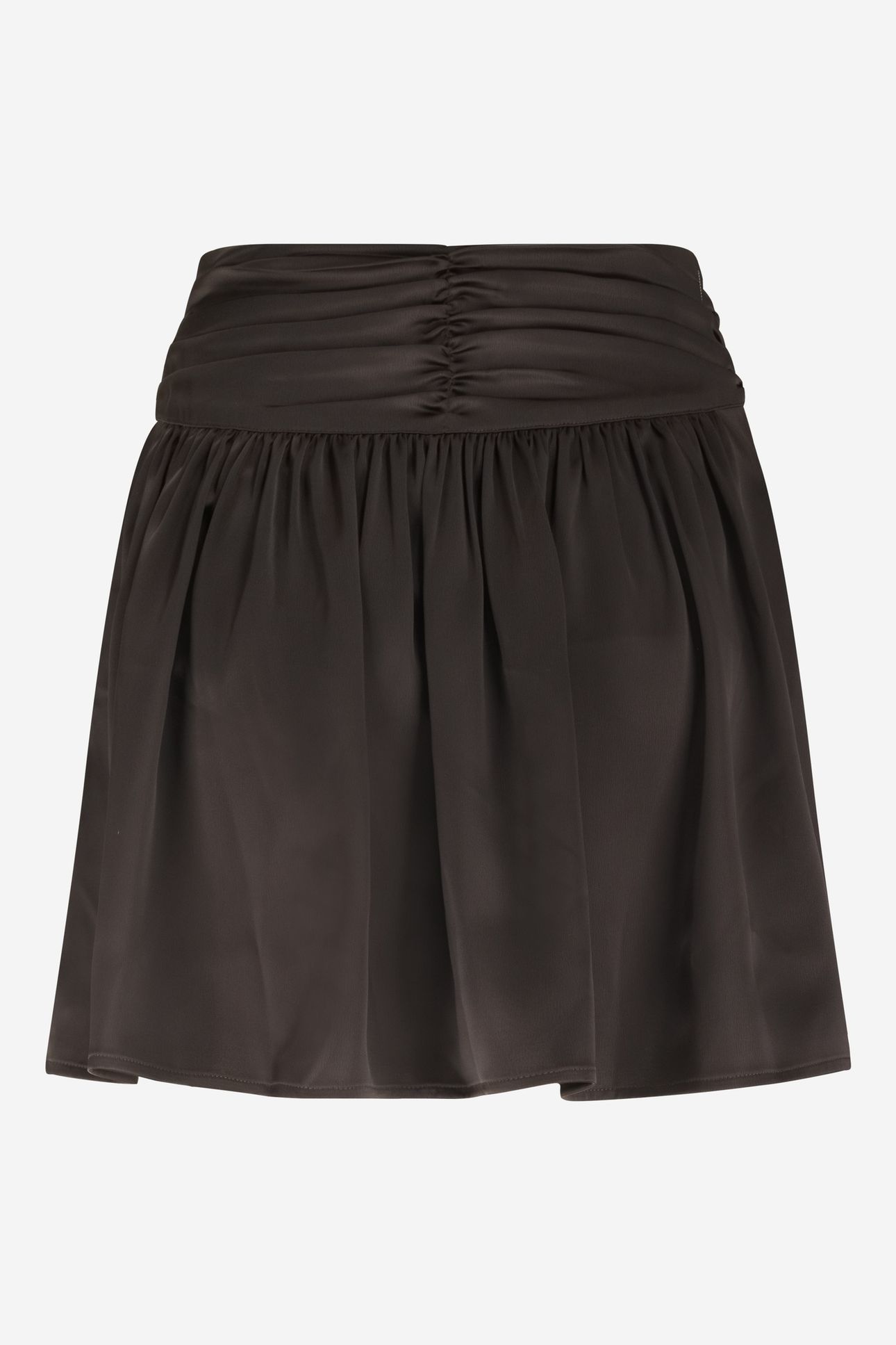 CHIOS SATIN SKIRT DARK BROWN 2