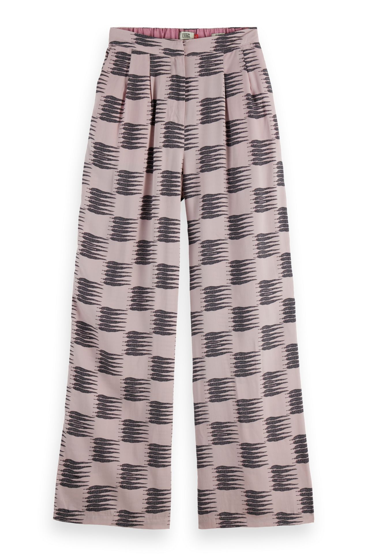 ELENI - HIGH RISE WIDE LEG PYJAMA PANTS FEATHER BLOCK 5
