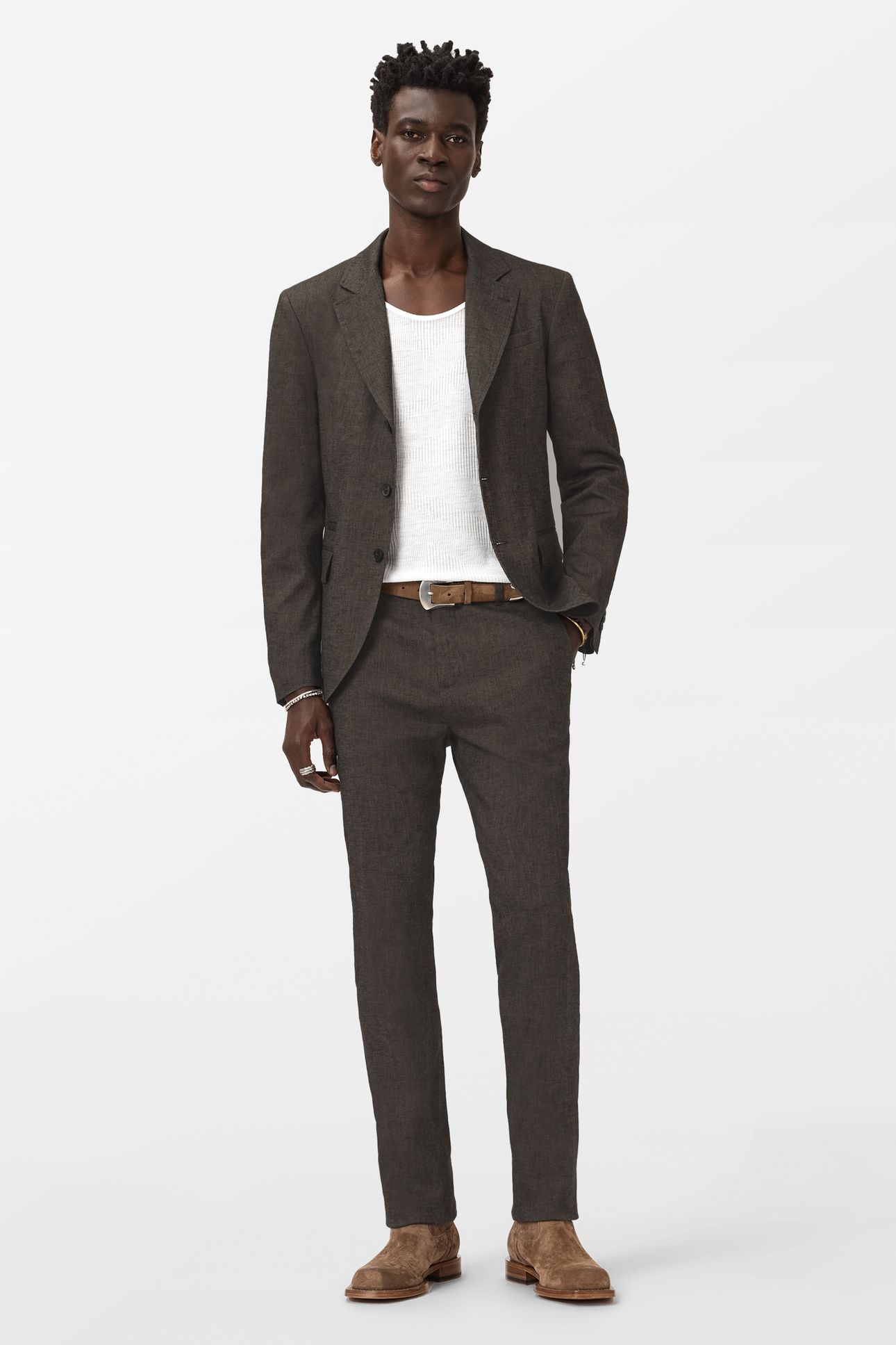 MERCER PANTS - SLIM FIT PANTS WITH WELT MUSHROOM 2