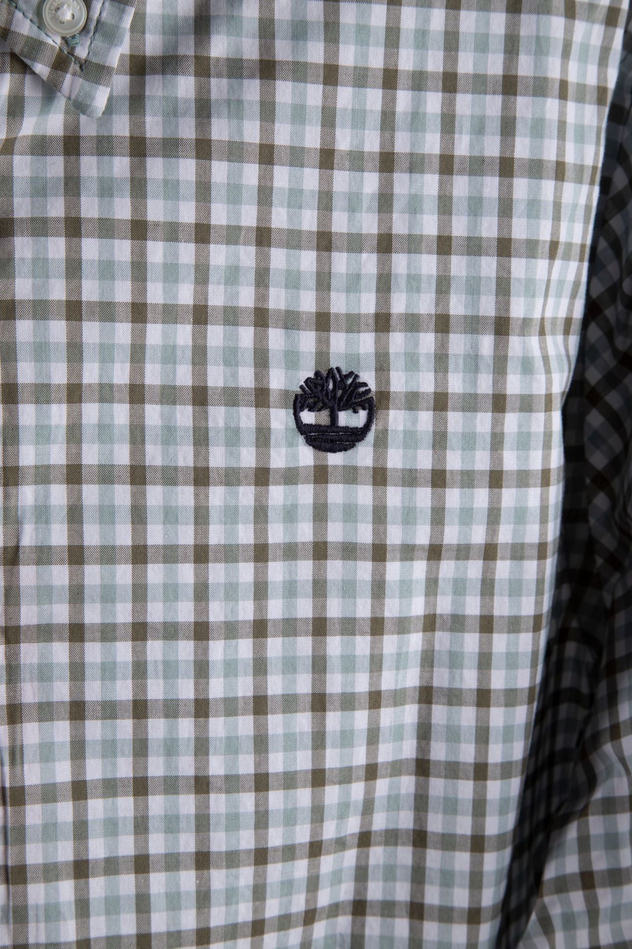 STRETCH POPLIN GINGHAM SHIRT SILVER BLUE YD 6