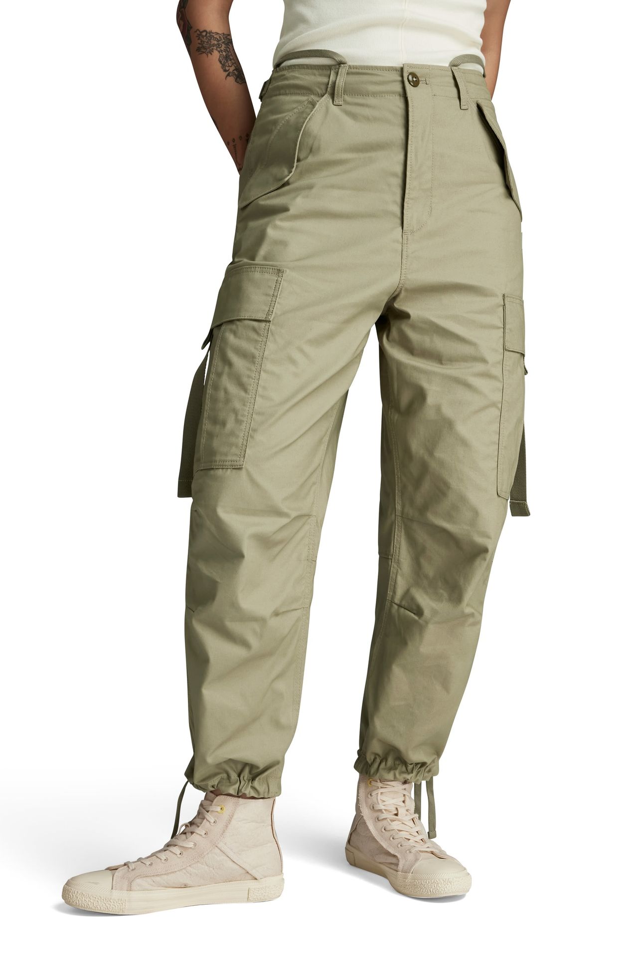 CARGO CROPPED DRAWCORD PANT ENSIS GREEN 1