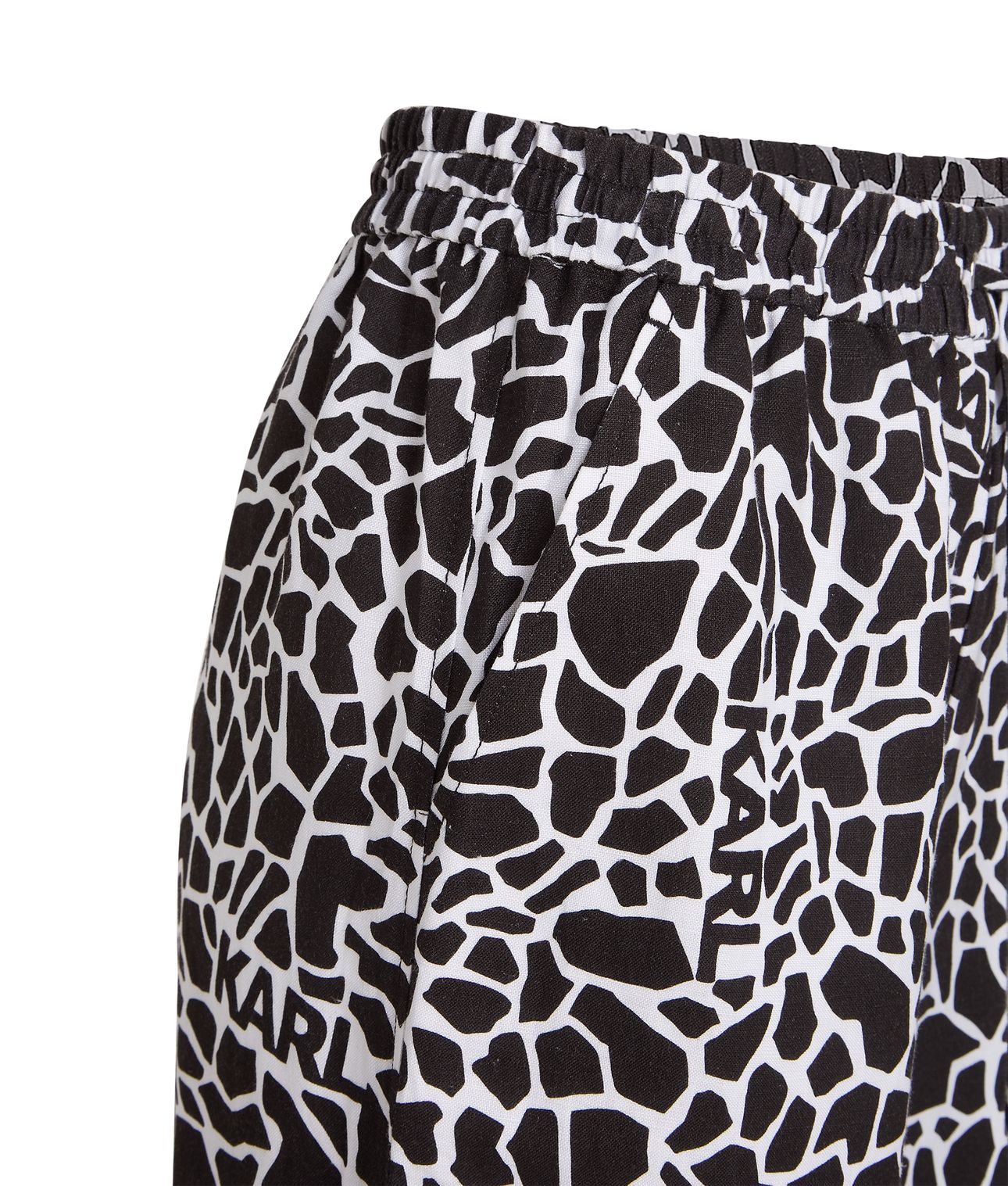 LINEN BLEND PANTS GIRAFFE BLACK/WHITE 5