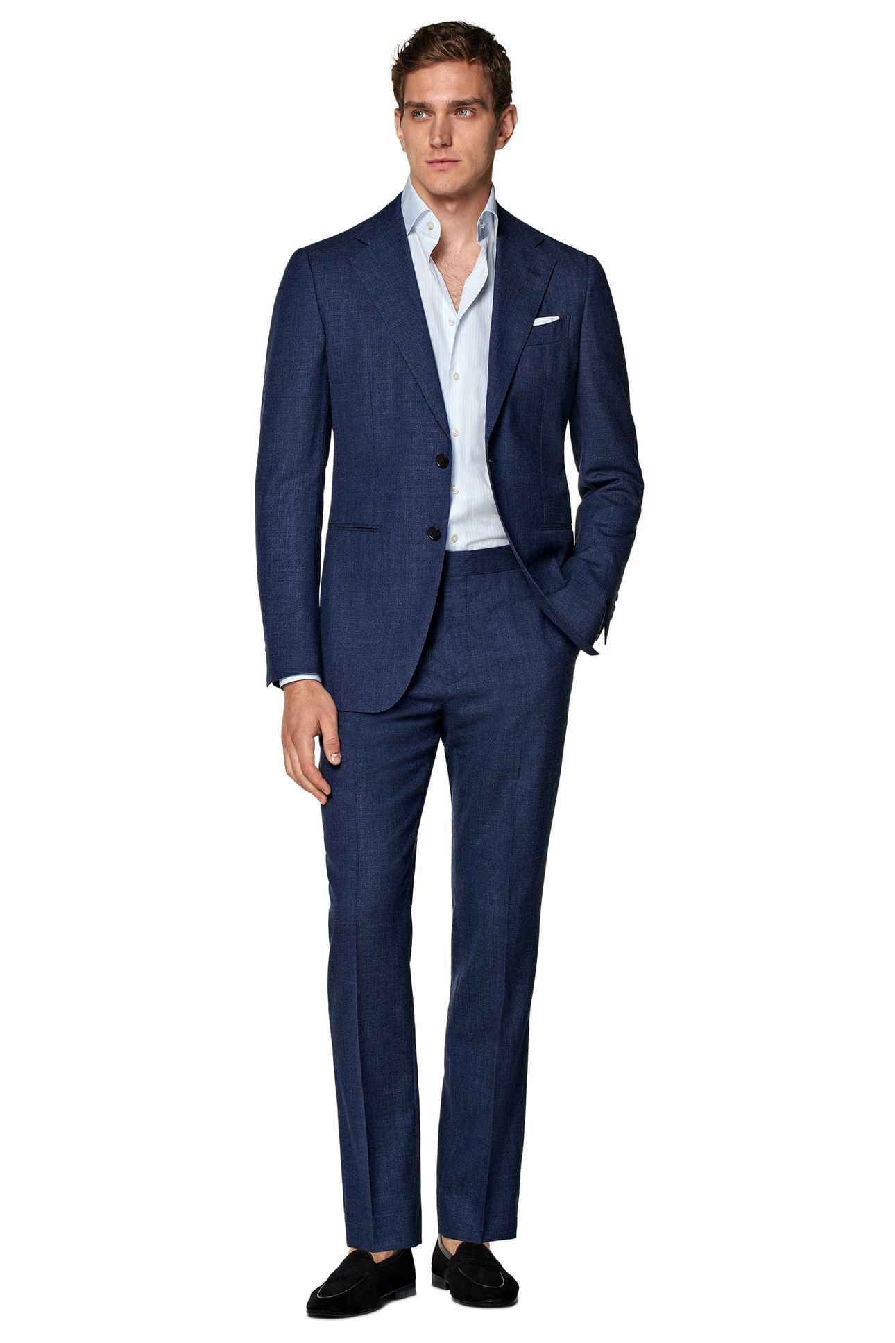 HAVANA-MID BLUE-WOOL SILK LINEN NESTED SUITS MID BLUE 1