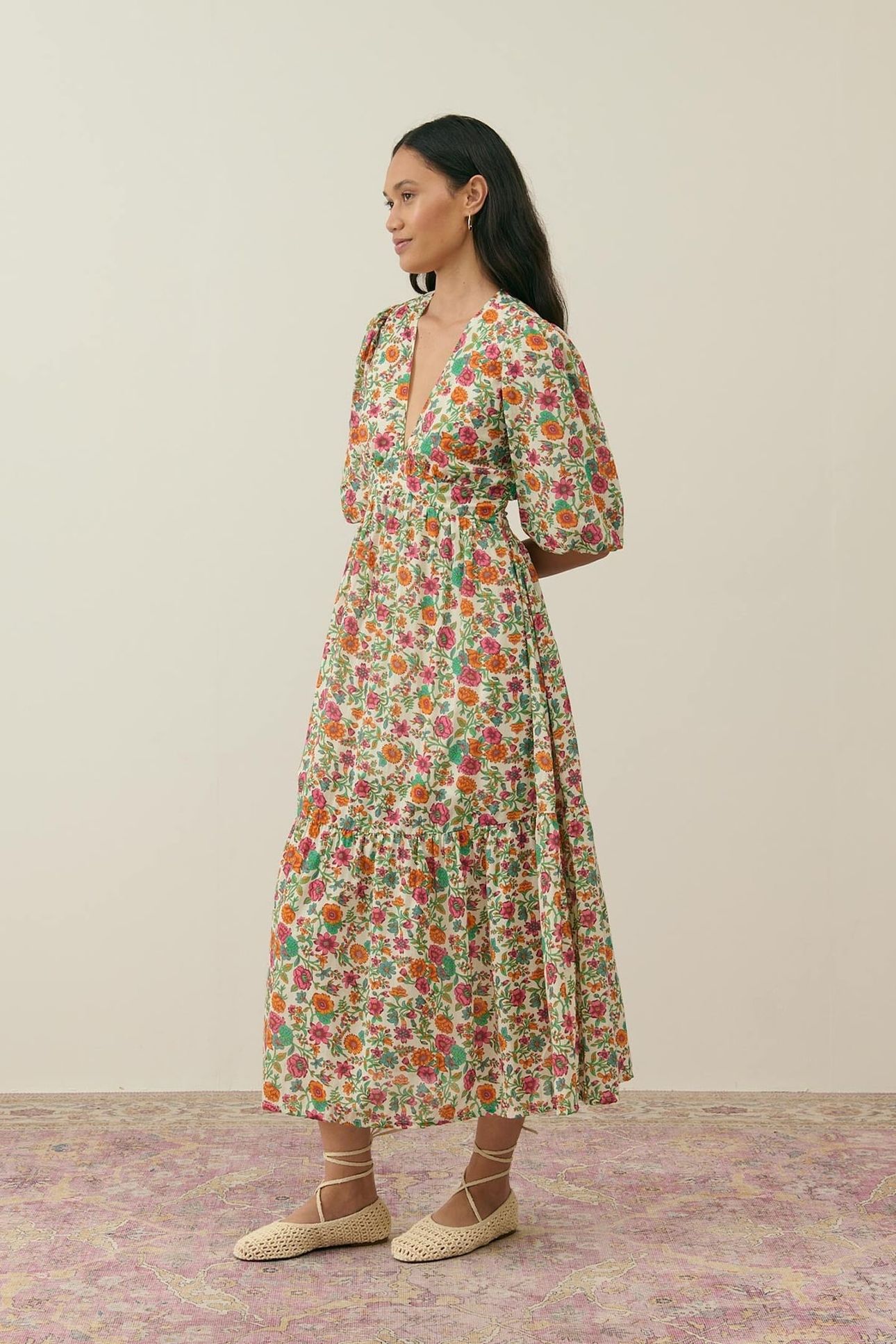 DRESS AURELIA ORANGE SUMMER MEADOW 1