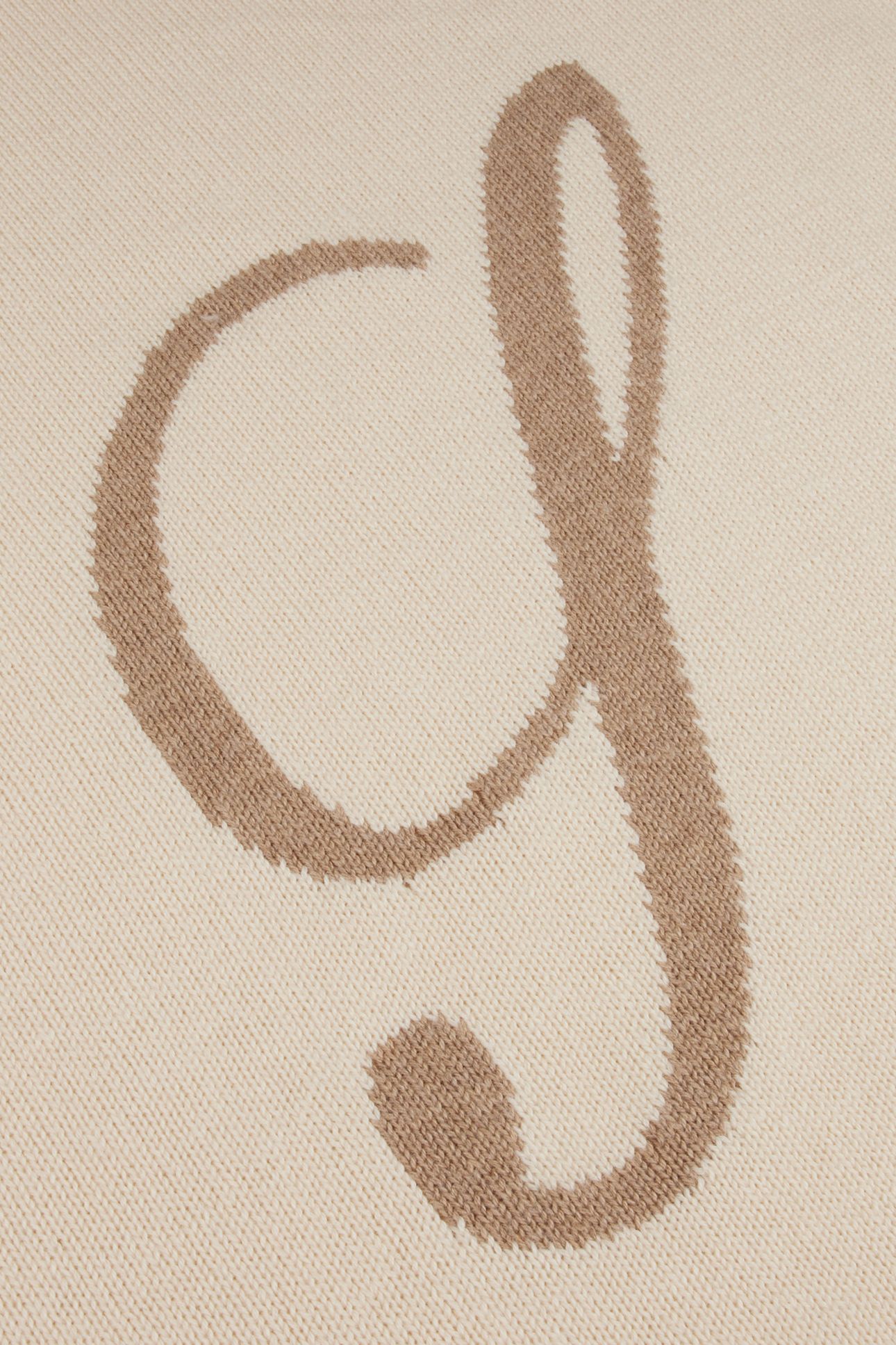 CREW NECK,INTARSIA LOGO CREAM 5
