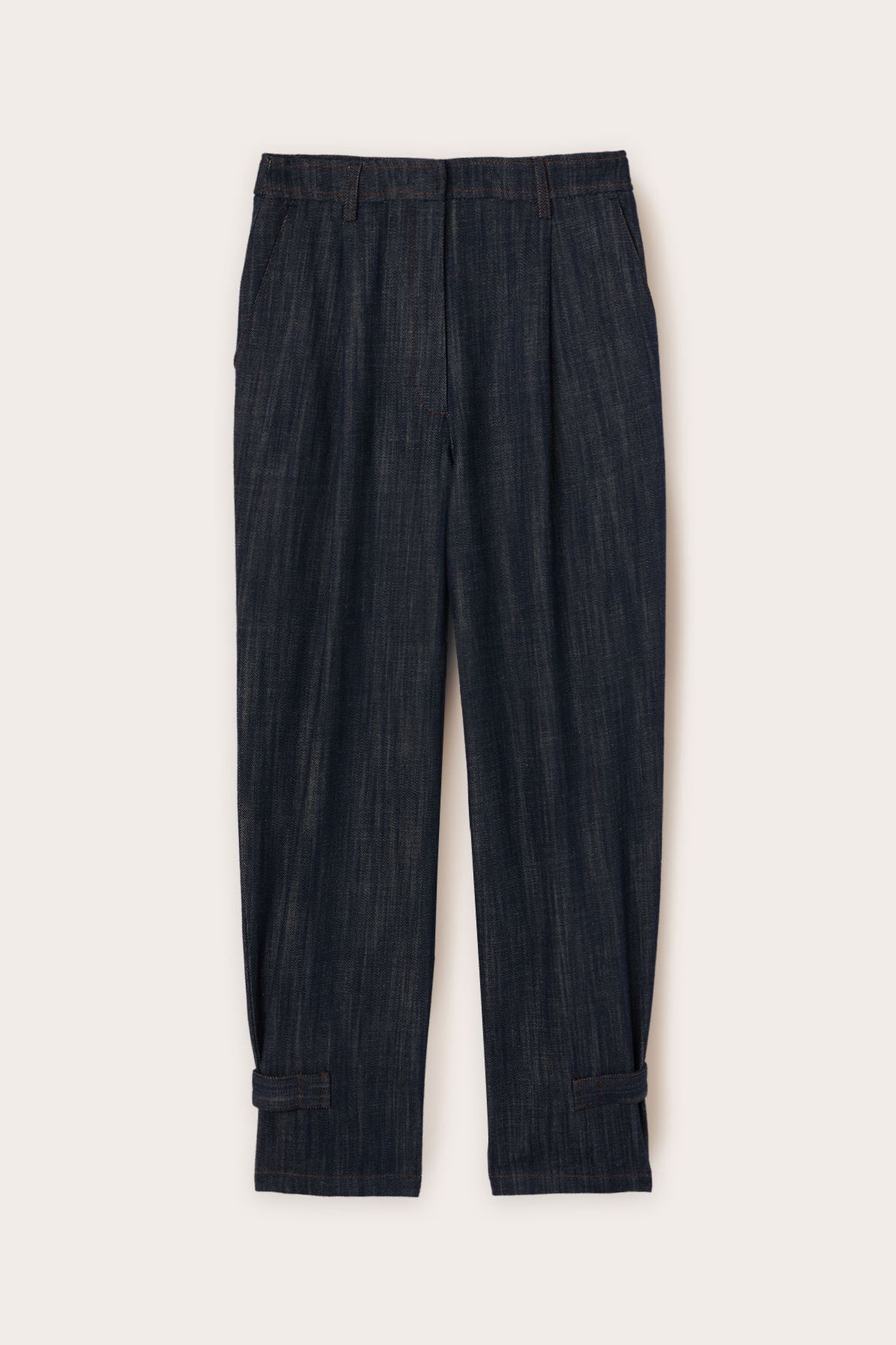 TROUSERS WITH DENIM EFFECT STRAP ON THE HEM BLUE 4