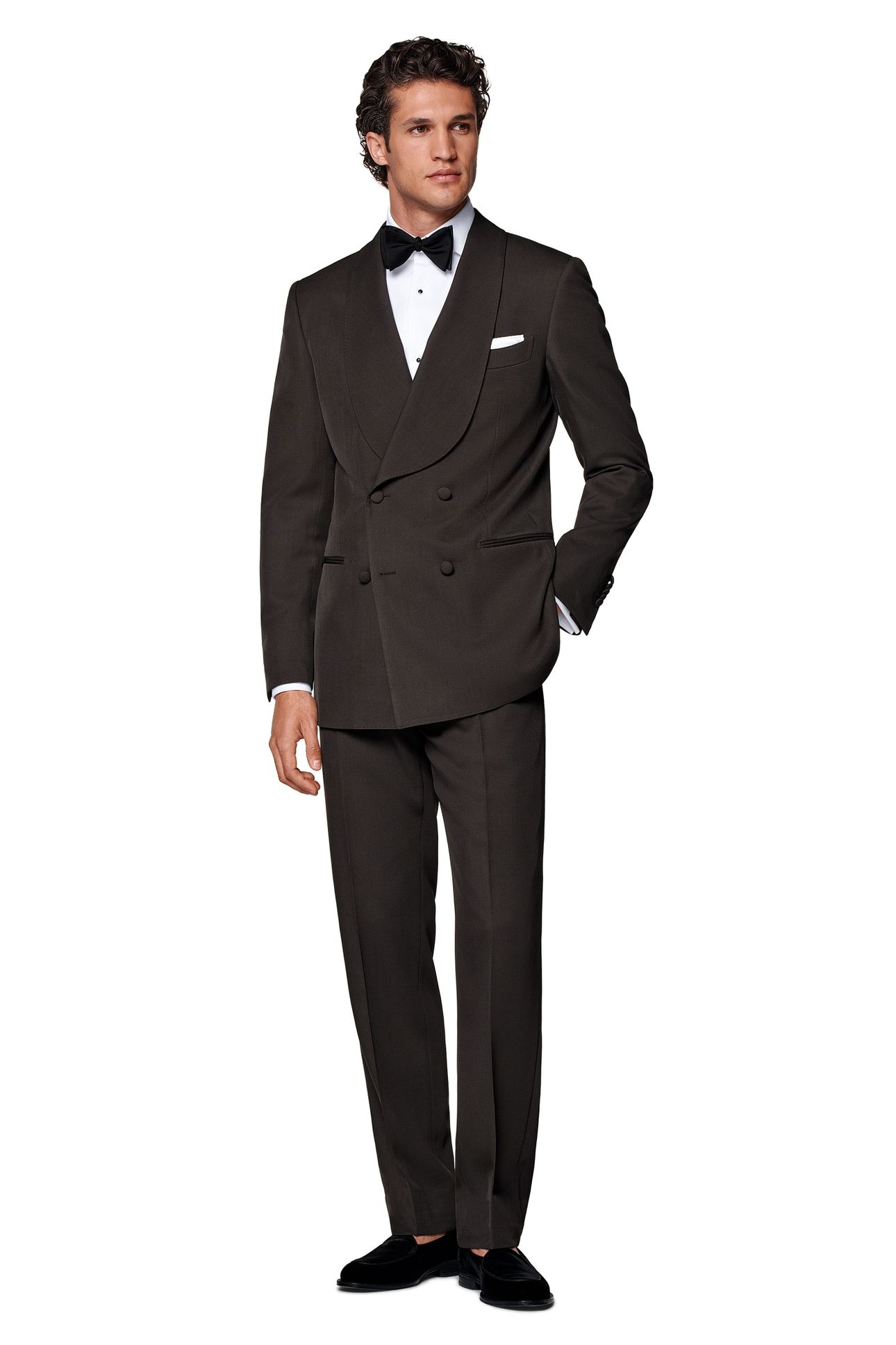 MILANO PURE WOOL S120 NESTED TUXEDOS DARK BROWN 3