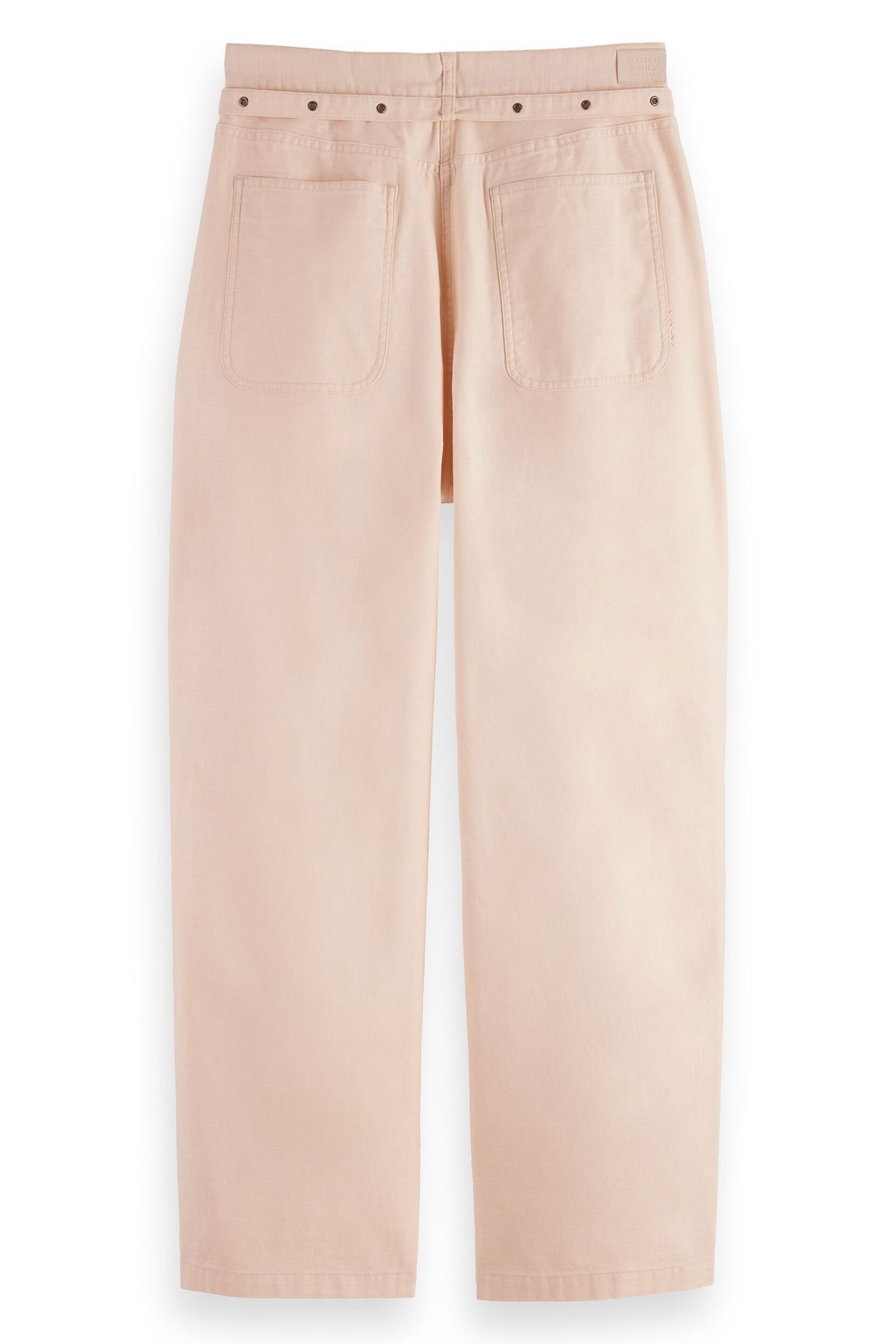 ASTER HIGH RISE WIDE LEG COTTON PANT POWDERED PEACH 4