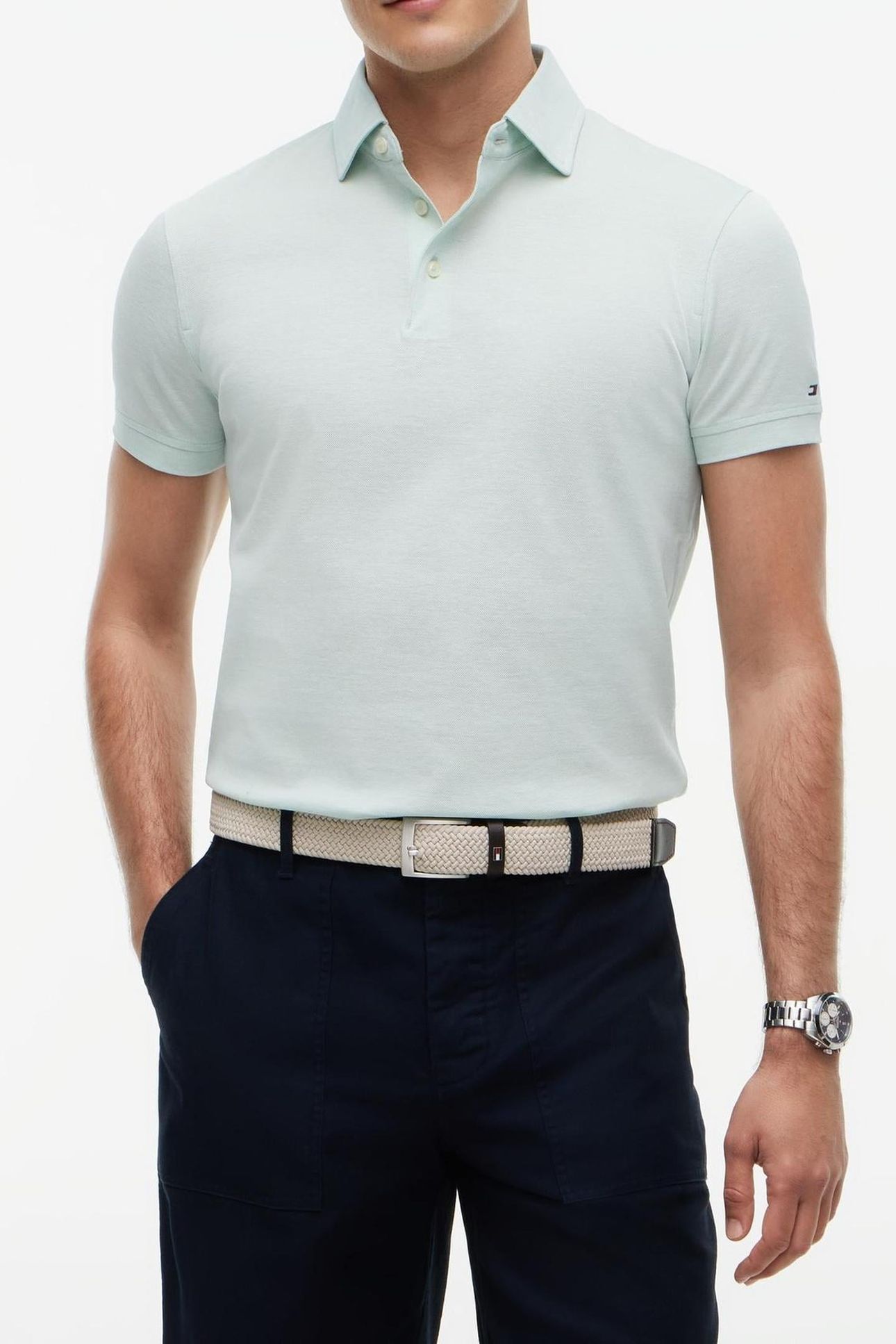 DC WIDE SPREAD COLLAR POLO CRUSHED MINT/WHITE 1