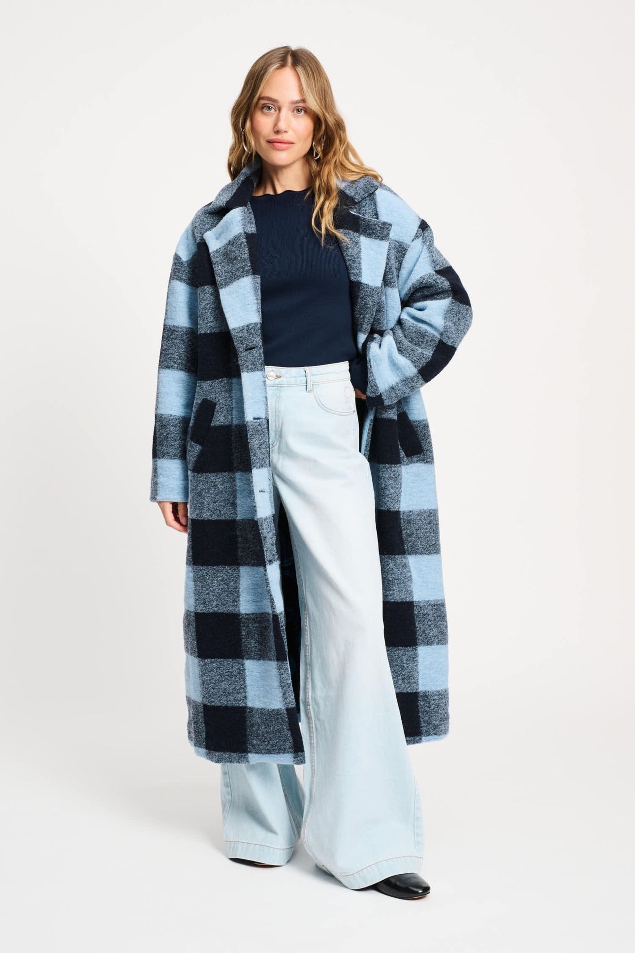 COAT - CHECK DAWN BLUE 2