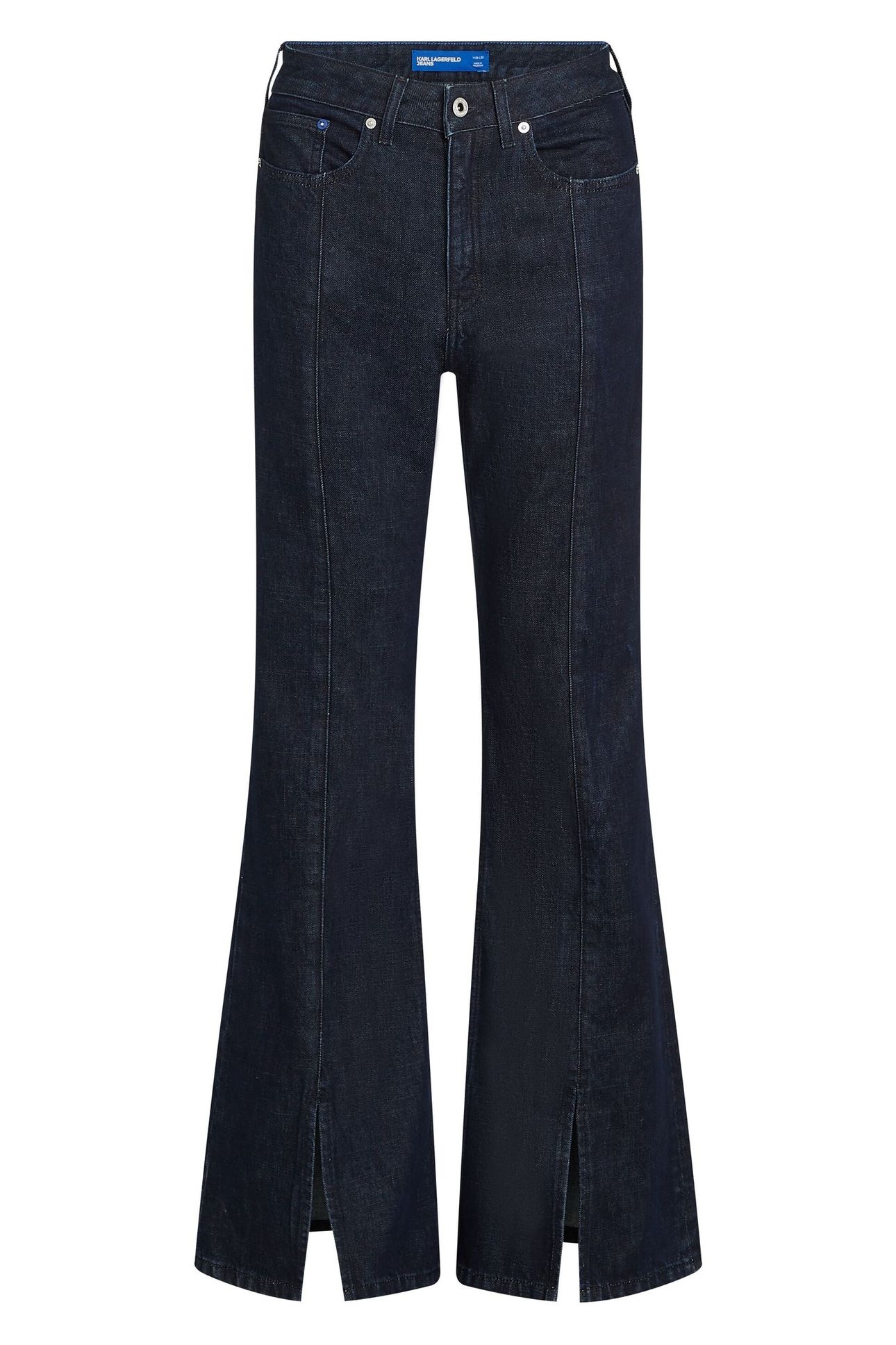 FLARED DENIM W/ SLIT RINSE BLUE 3
