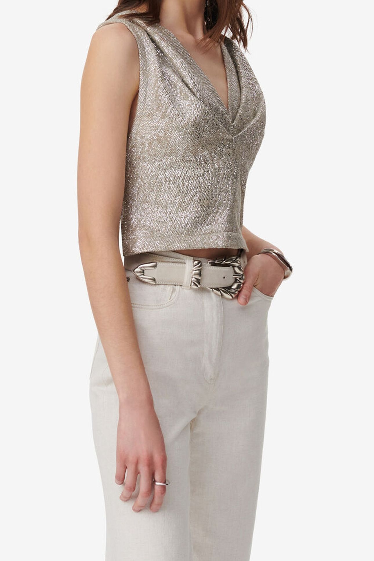 SAMIRA TOP TAUPE / SILVER 1