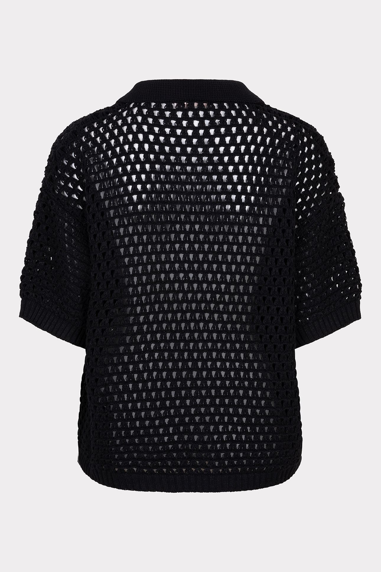 SWEATER POLO KNIT BLACK 5