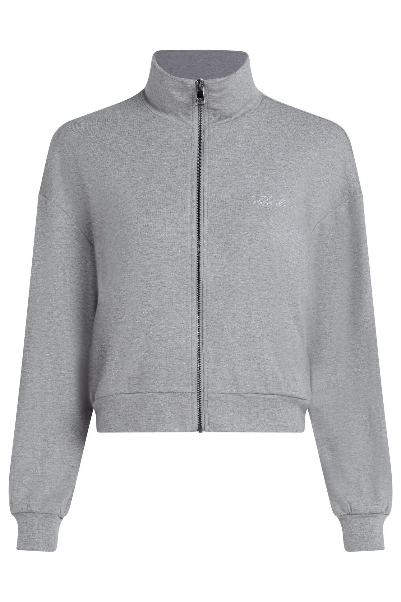 SIGNATURE LUREX ZIP UP MEDIUM GREY MELANGE 5