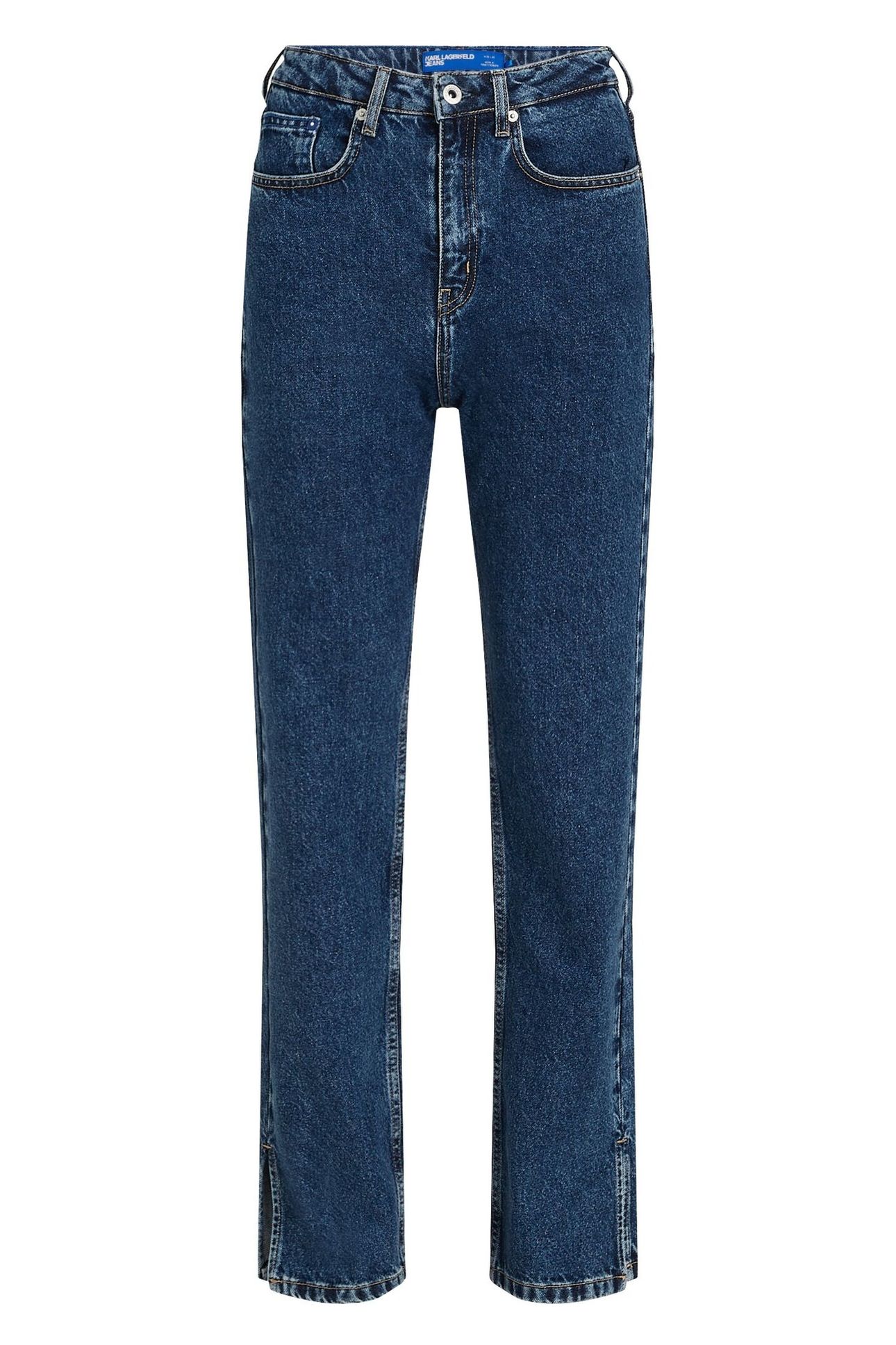 STRAIGHT W/ SLIT DENIM WASHED STONE BLUE 3