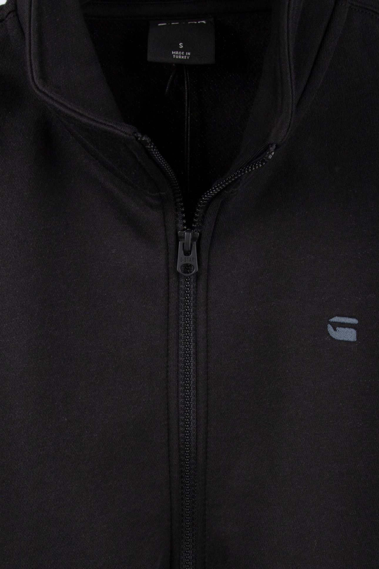 ZIP STAND UP COLLAR SWEAT L\S DK BLACK 6