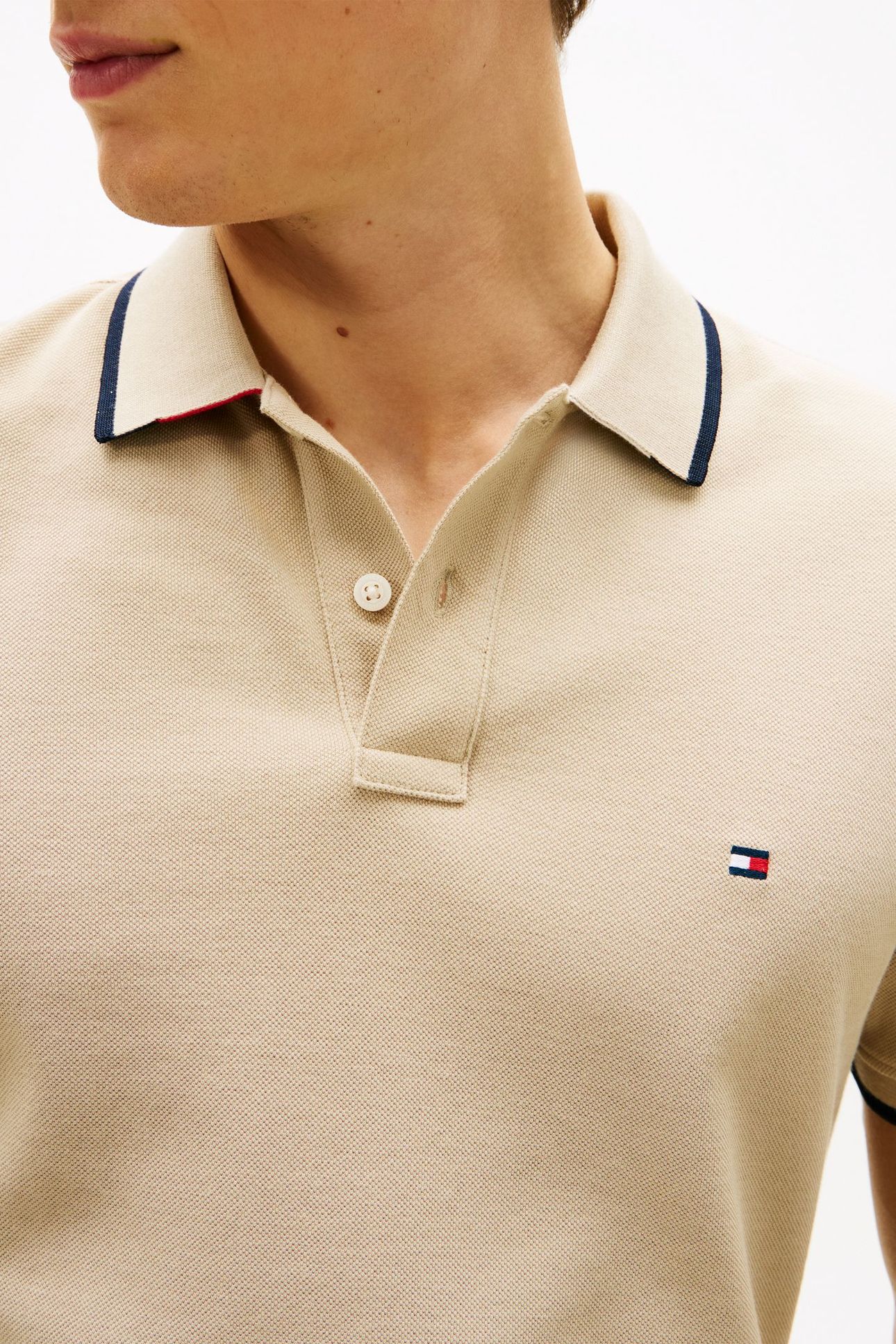 PIQUE UNDERCOLLAR POLO SANDALWOOD 5