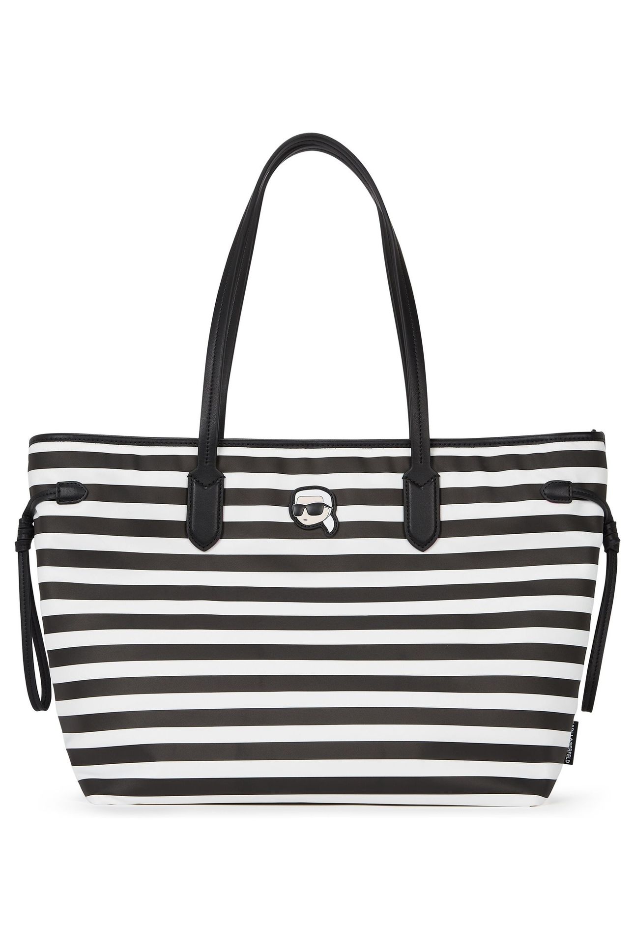 IKON NYLON TOTE SMALL STRIPE BLACK-WHITE 2
