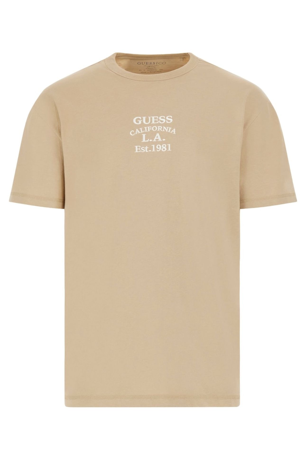 GUESS ECO SS CN OVER EMBRO TEE NEUTRAL SAND 1