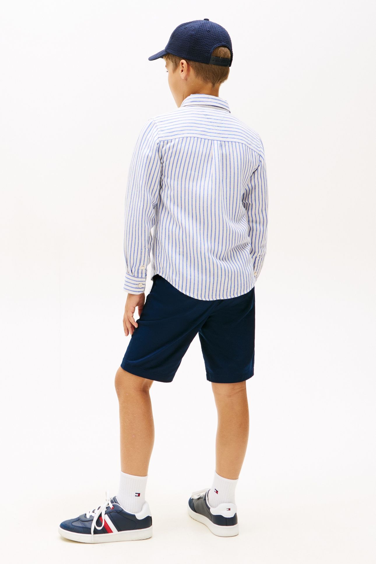 BOYS LINEN BLEND STRIPED SHIRT EMPIRE BLUE STRIPE 3