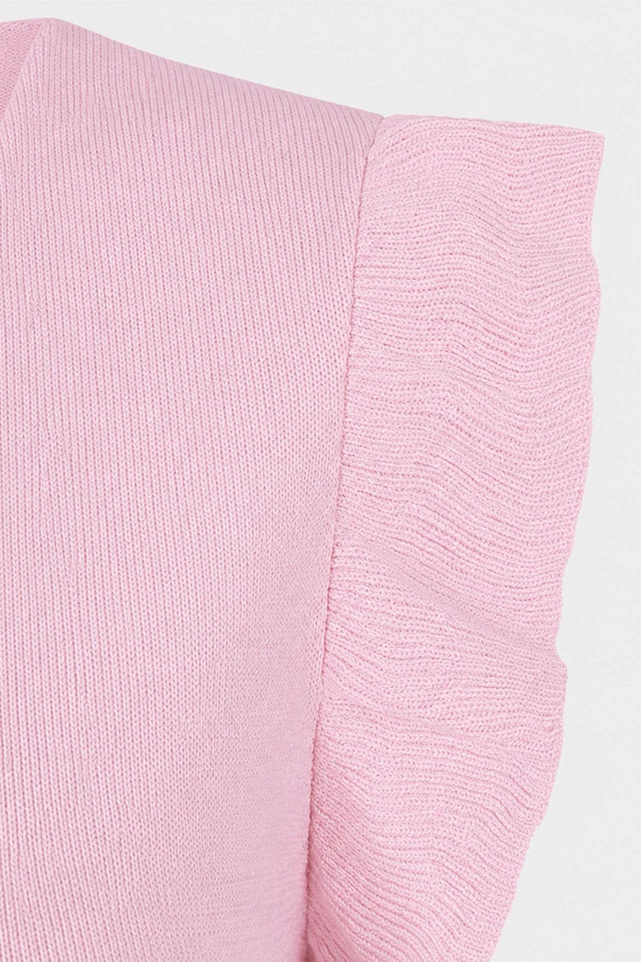 TOP V-NECK RUFFLE SLVE PASTEL PINK 3