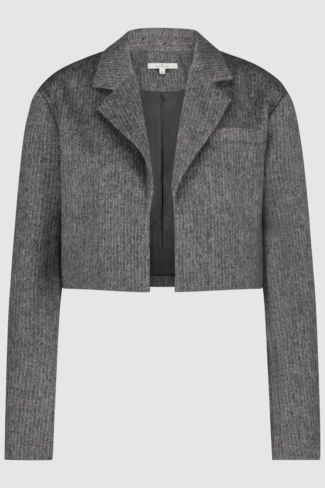 LAURA BLAZER HERRINGBONE GREY 1
