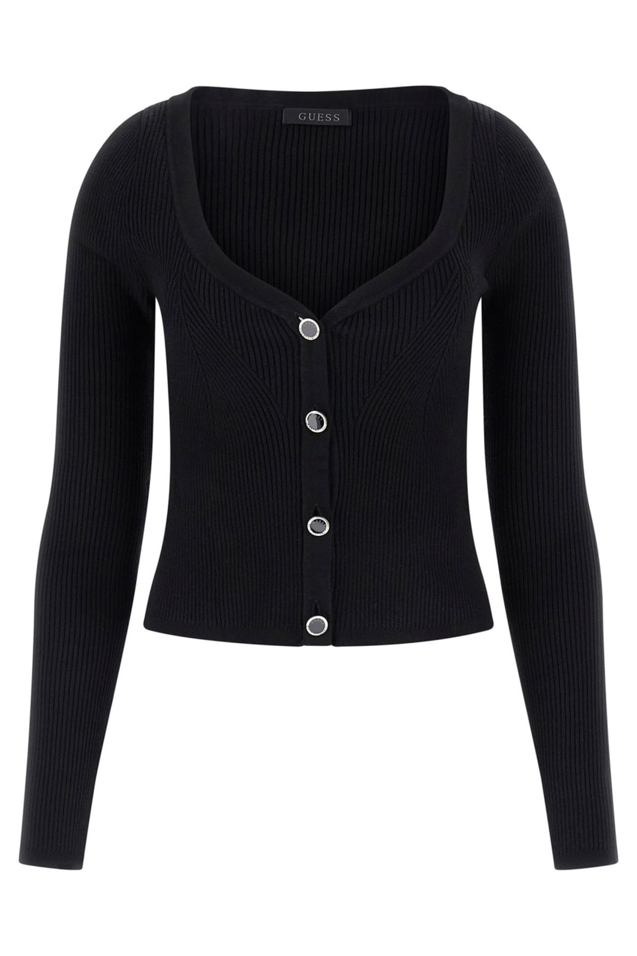 GUESS ECO KATELYN VN LS CARDI JET BLACK A996 3