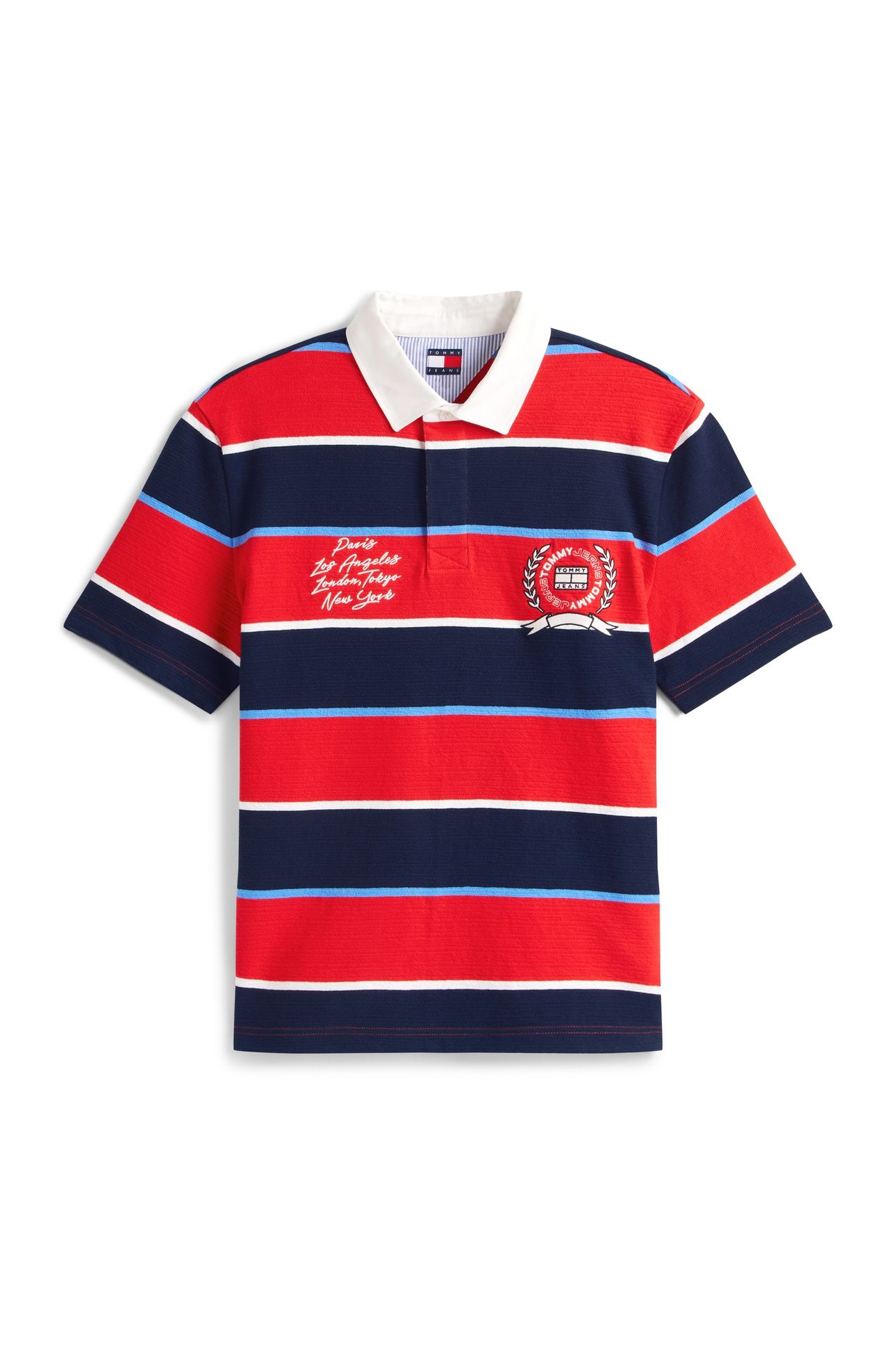 TJM RELAXED SS STRIPE POLO RAPID RED STRIPE 4