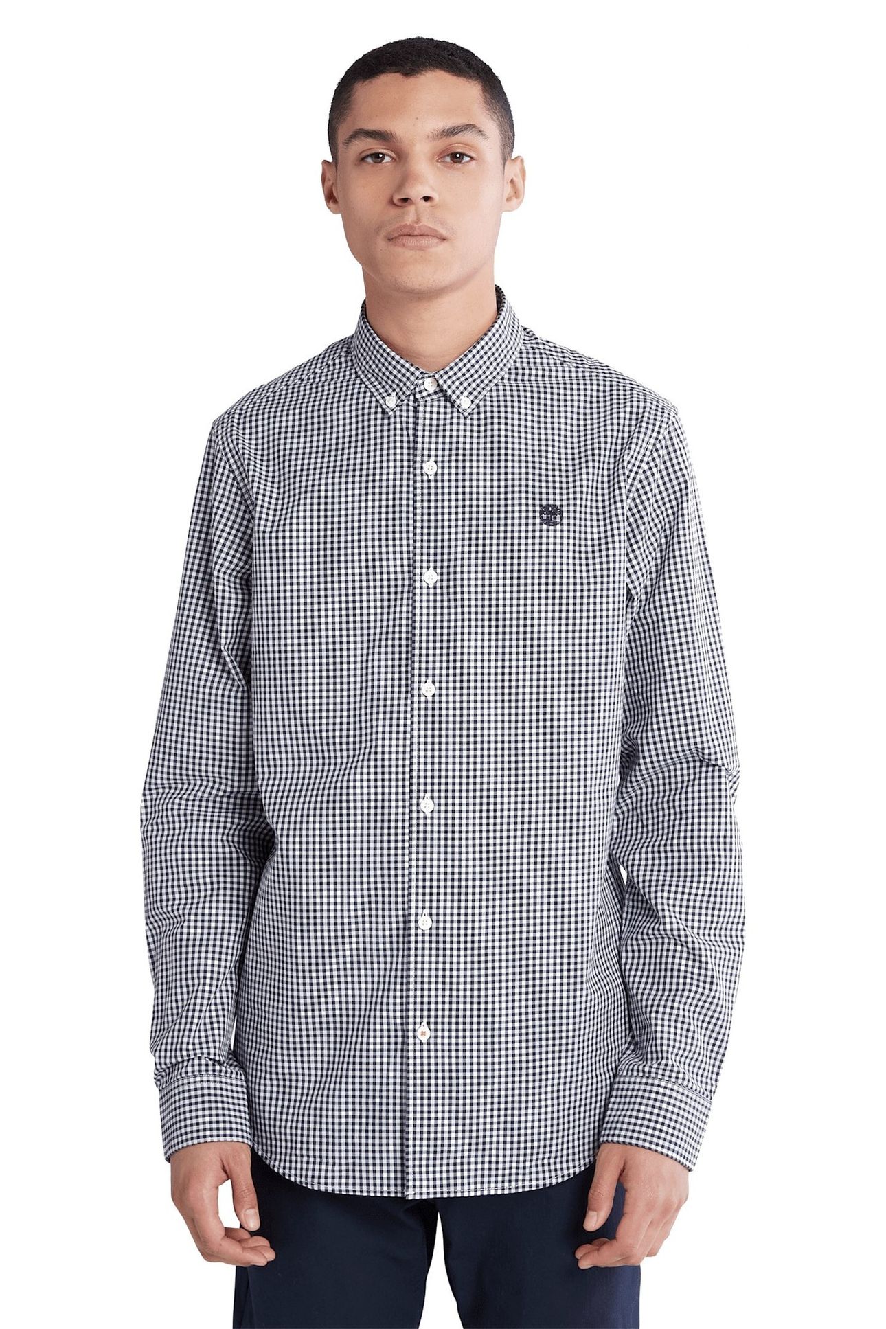 MICRO GINGHAM POPLIN SHIRT DRK SAPPHIRE YD 2