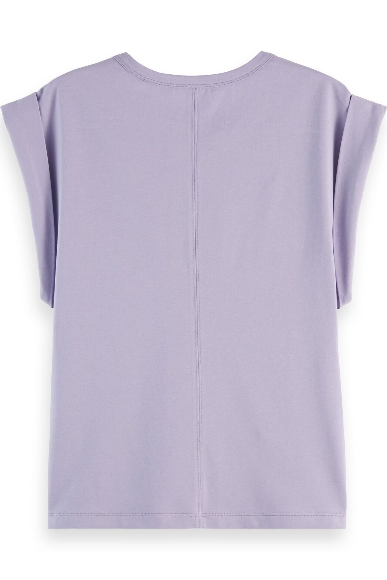 FITTED ROLLED-UP SLEEVE T-SHIRT LANGUID LAVENDER 5