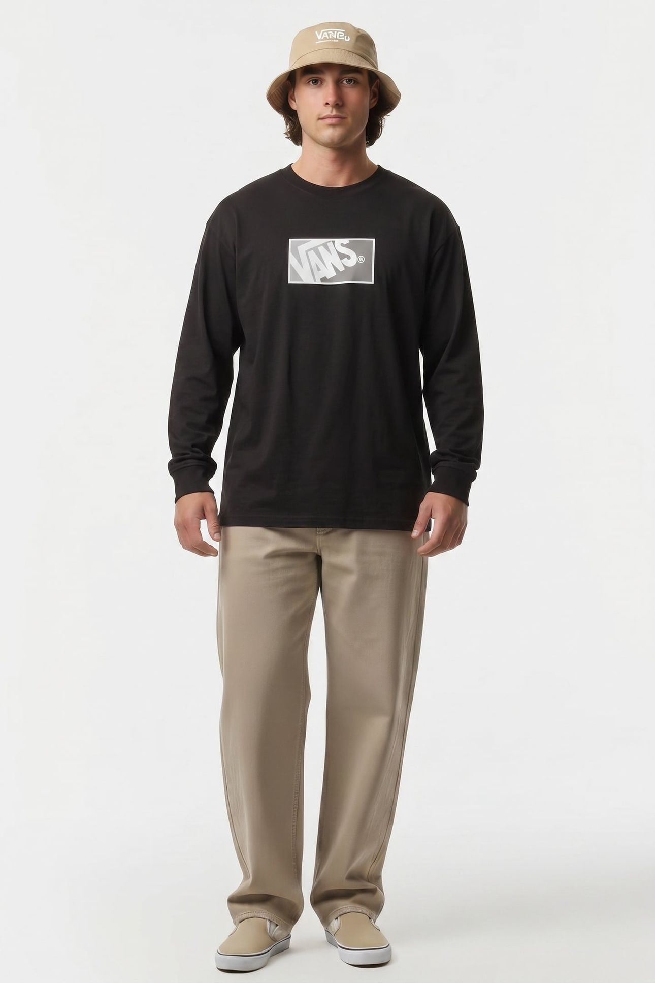ORIGINAL STANDARDS BLOCKED BOX LS BLACK/DRIZZLE 1