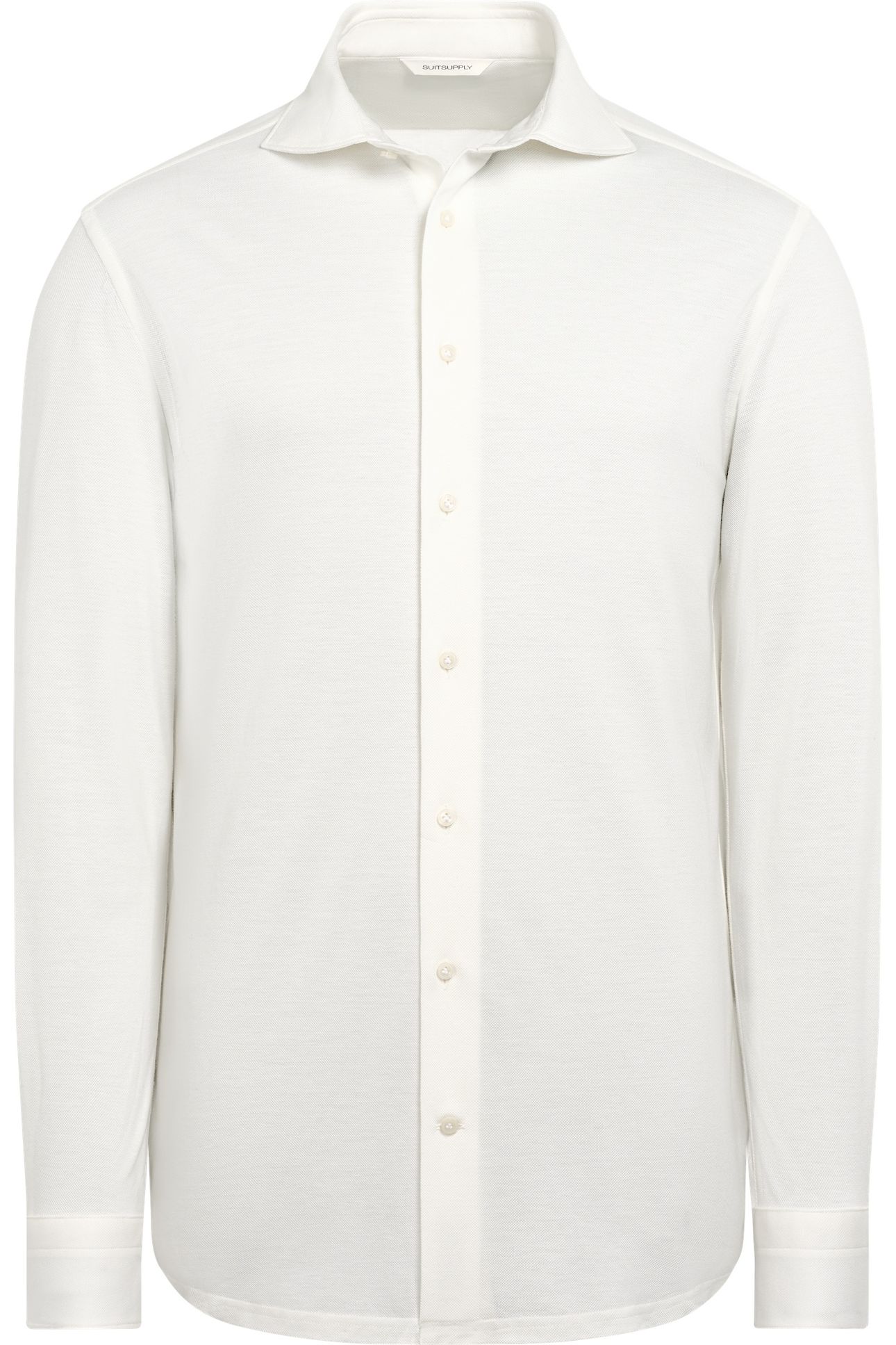 KNITTED FULL PLACKET CASUAL SHIRTS OFF-WHITE 5