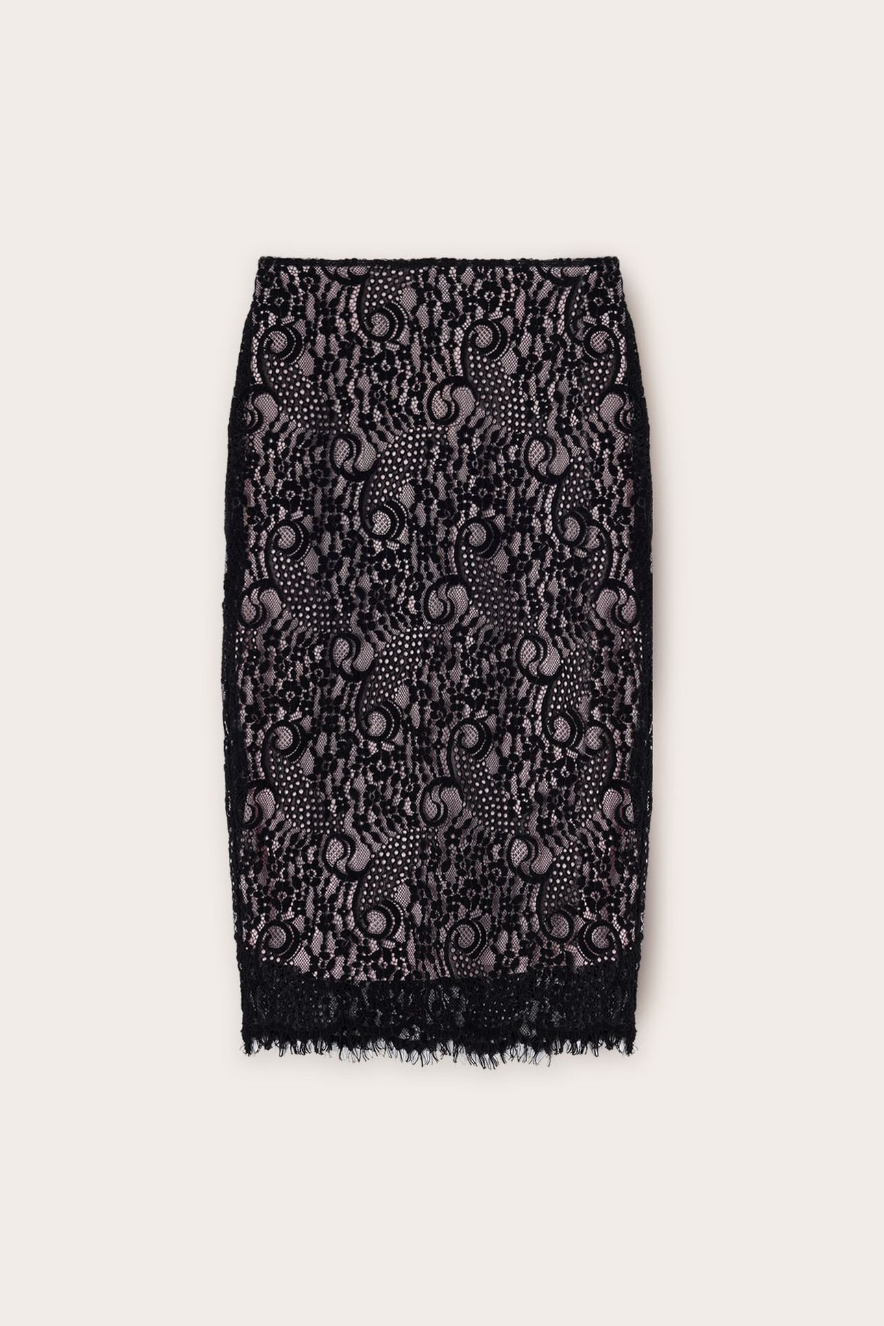 MIDI MACRAME LACE SKIRT BLACK 4