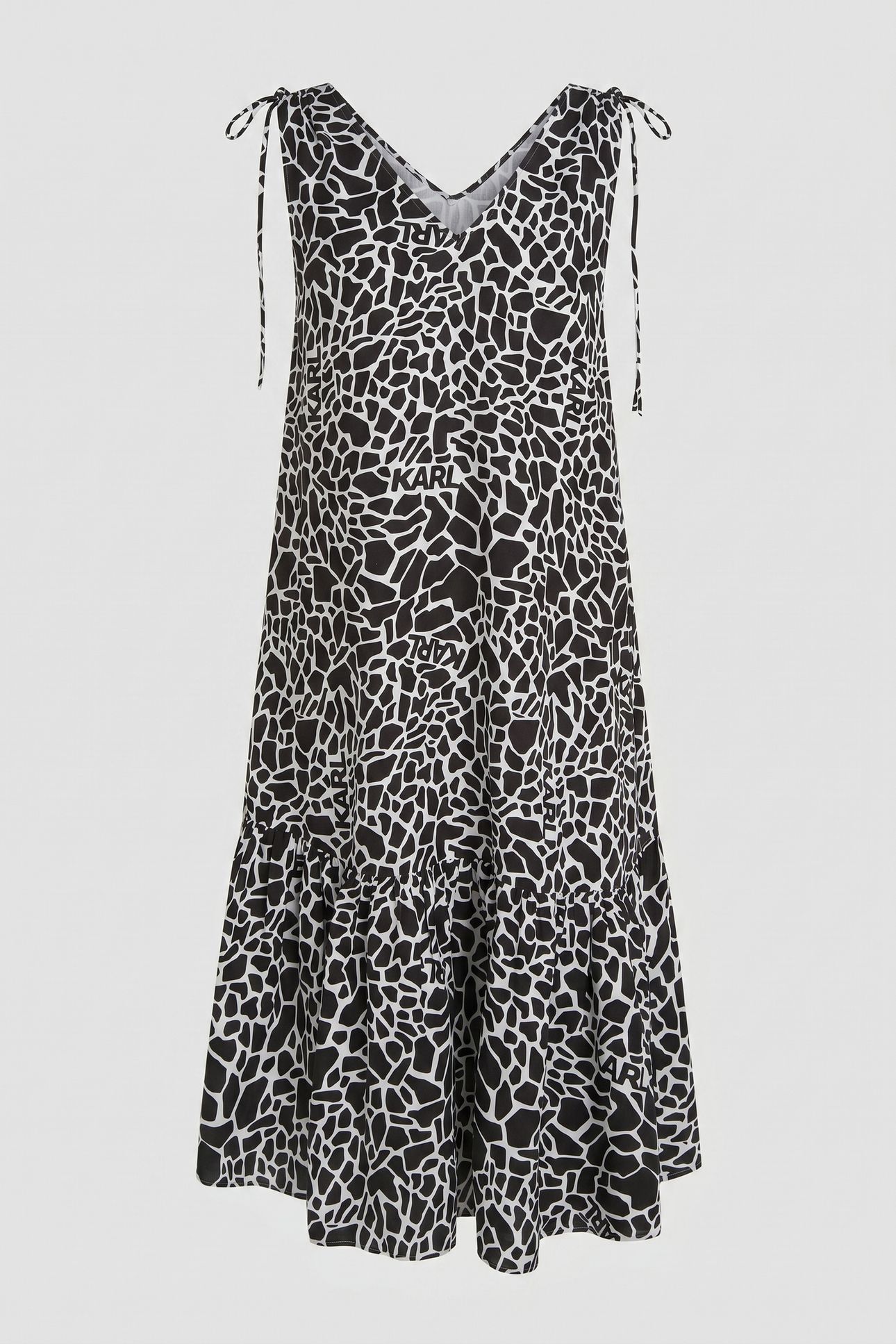 LINEN BLEND DRESS GIRAFFE BLACK/WHITE 3