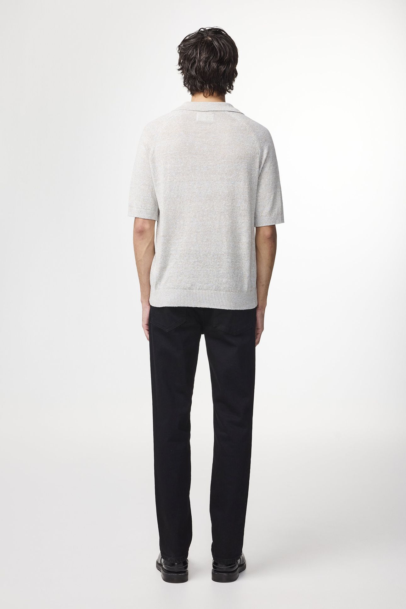 CALE V-NECK POLO 6565 KNIT WINTER SKY 3