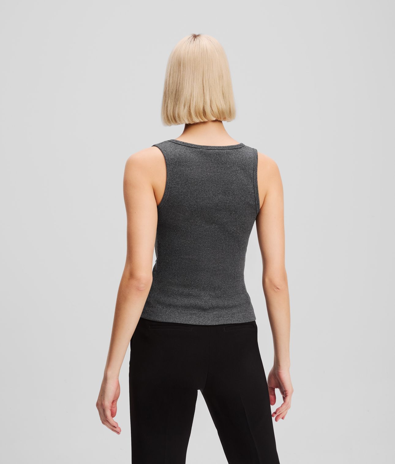 RIBBED V-NECK TANK MELANGE GREY MELANGE 3