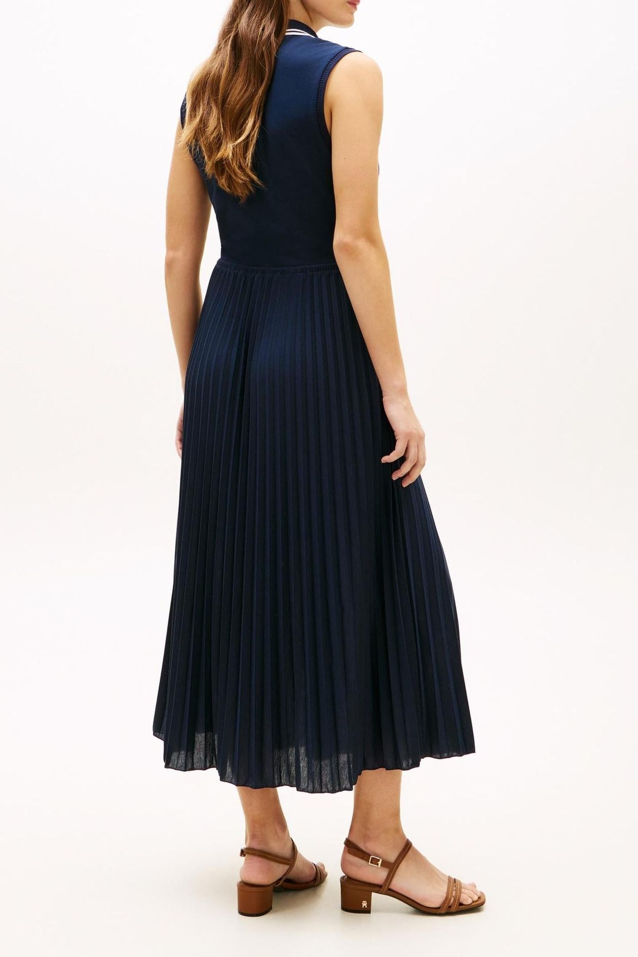 1985 PLEATED POLO DRESS DARK NIGHT NAVY 2
