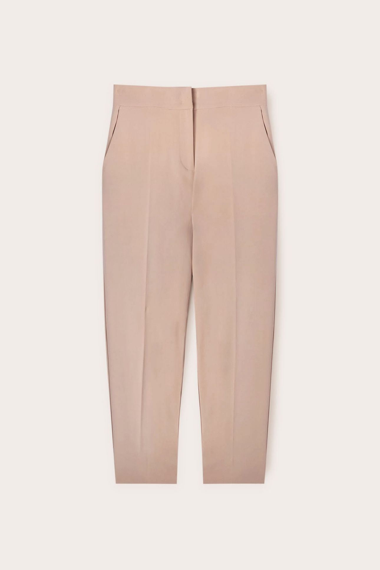 HIGH-WAISTED REGULAR-FIT TROUSERS BEIGE 4