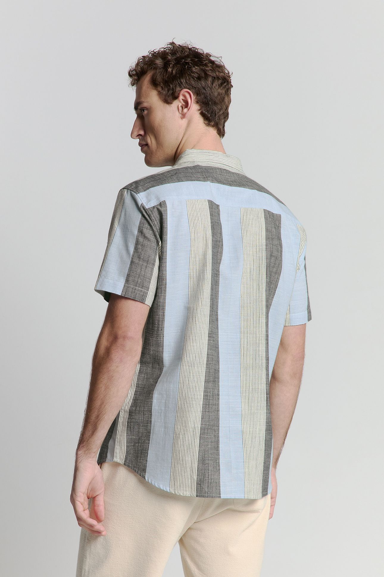 SHIRT SHORT SLEEVE REVERS COLLAR SLUB MULTI COLOURED VERTICA 2